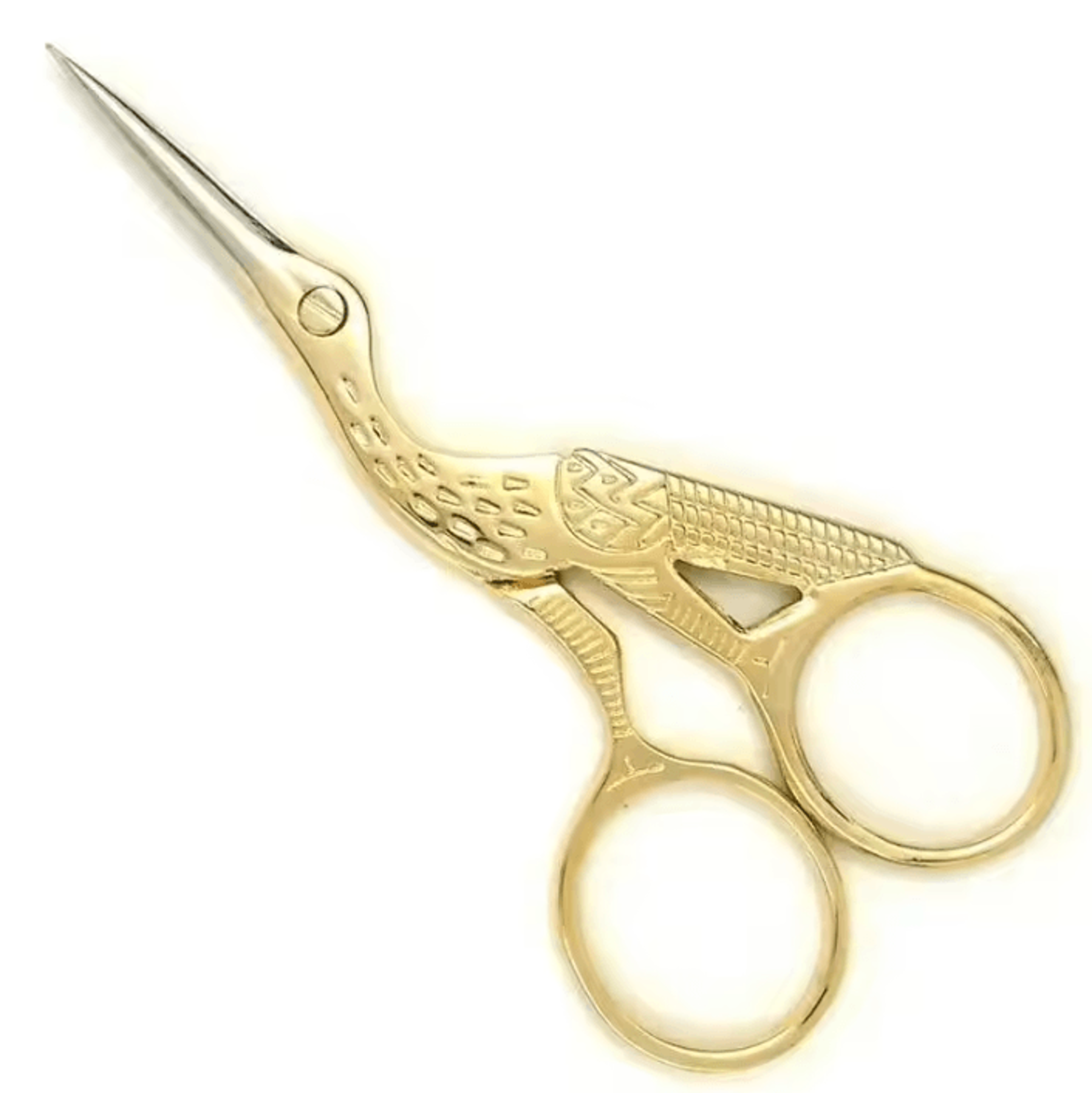 vintage crane shaped stainless steel embroidery scissors