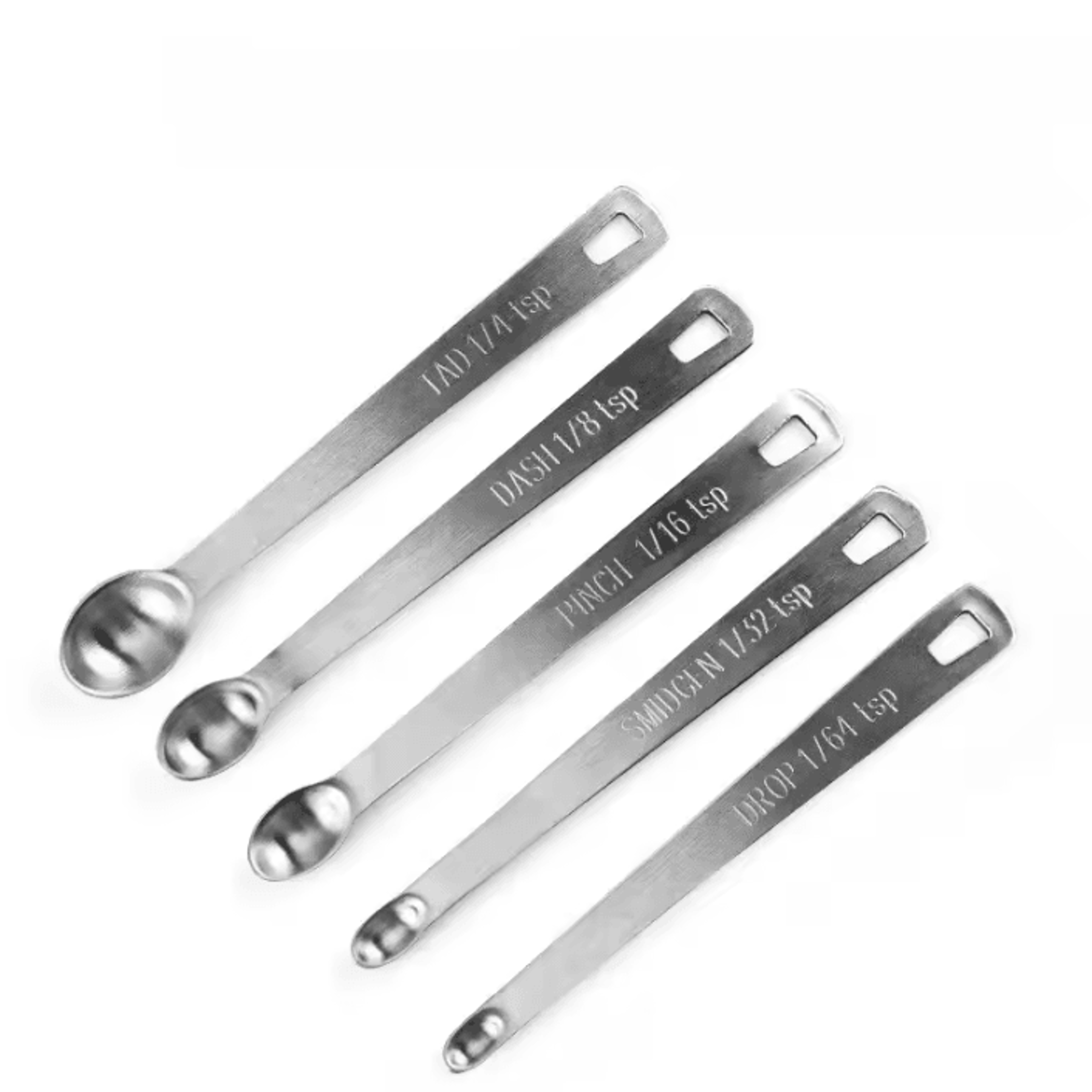 5 piece stainless steel mini measuring spoon set