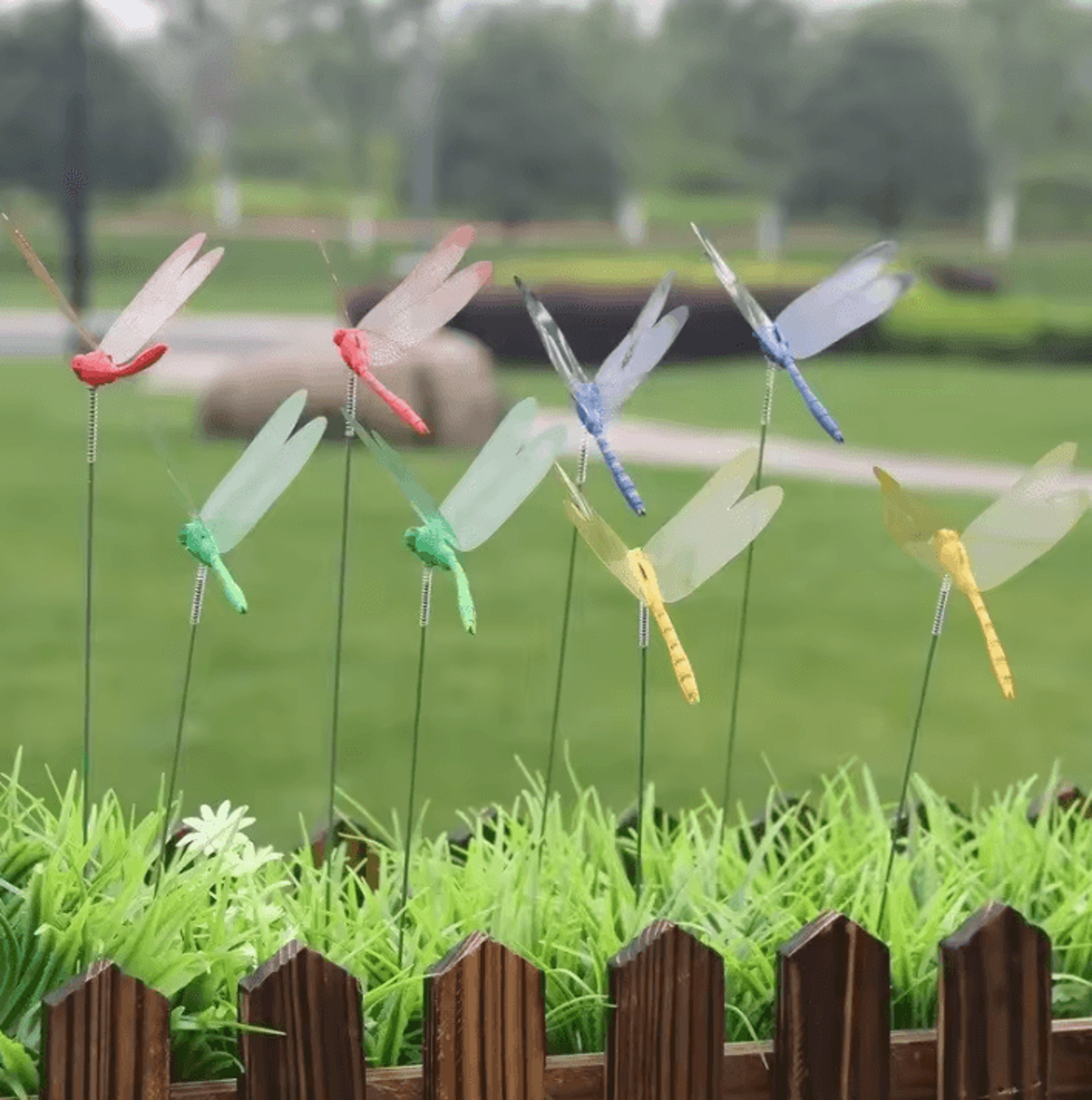10/20 piece 3d dragonfly garden plant decorations