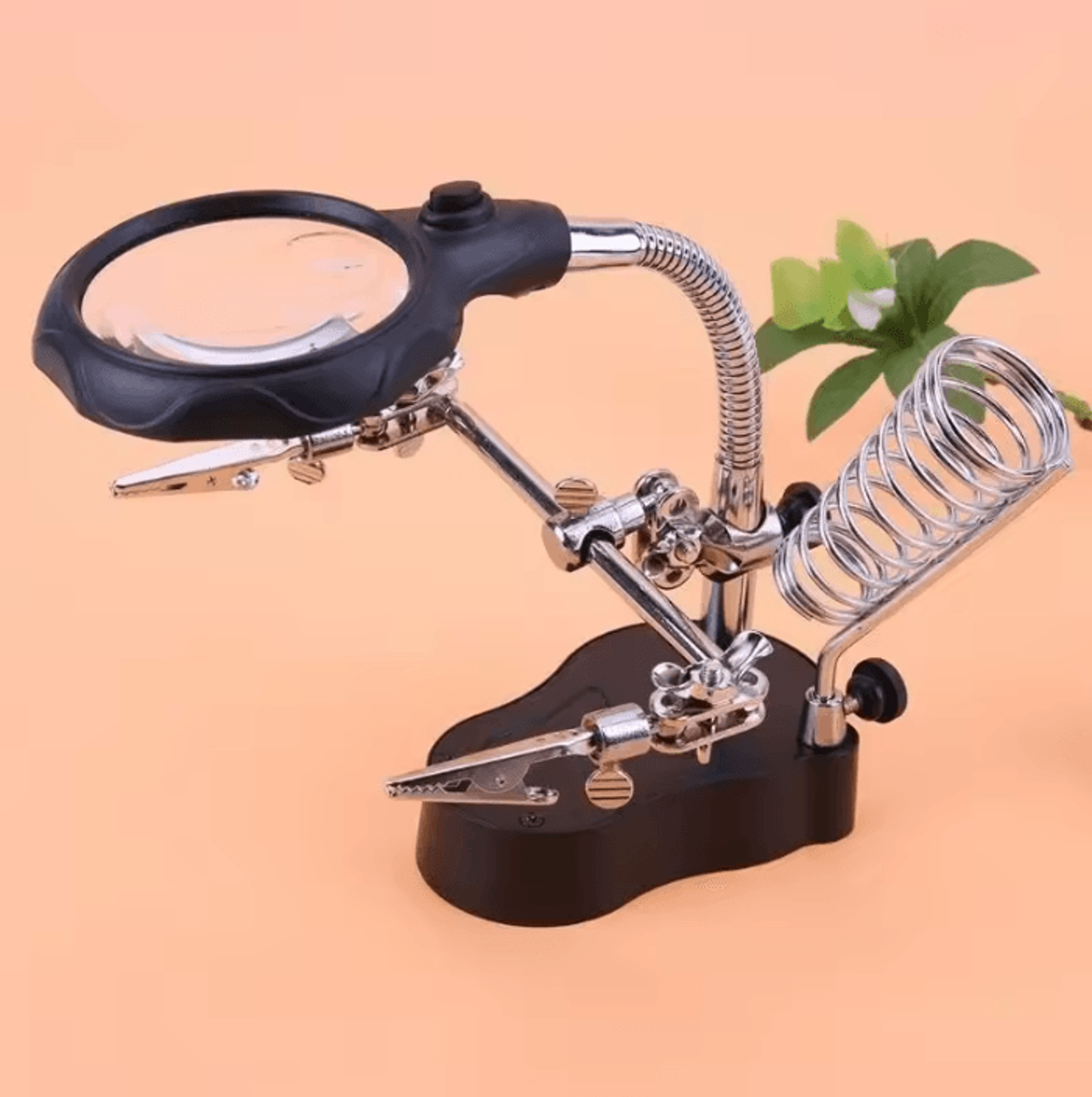 led magnifying glass soldering and repair workstation