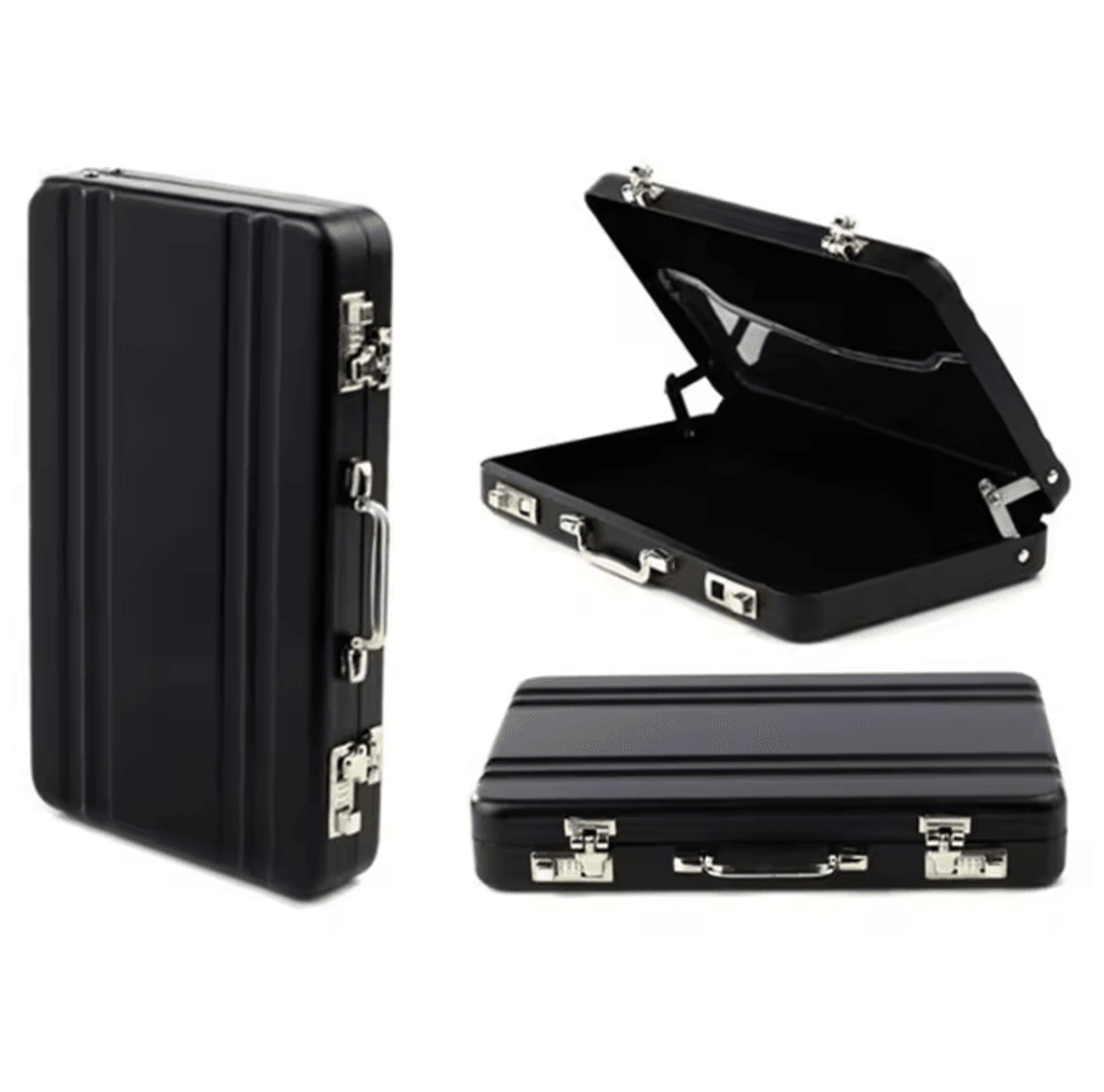 mini metal briefcase business card holder case