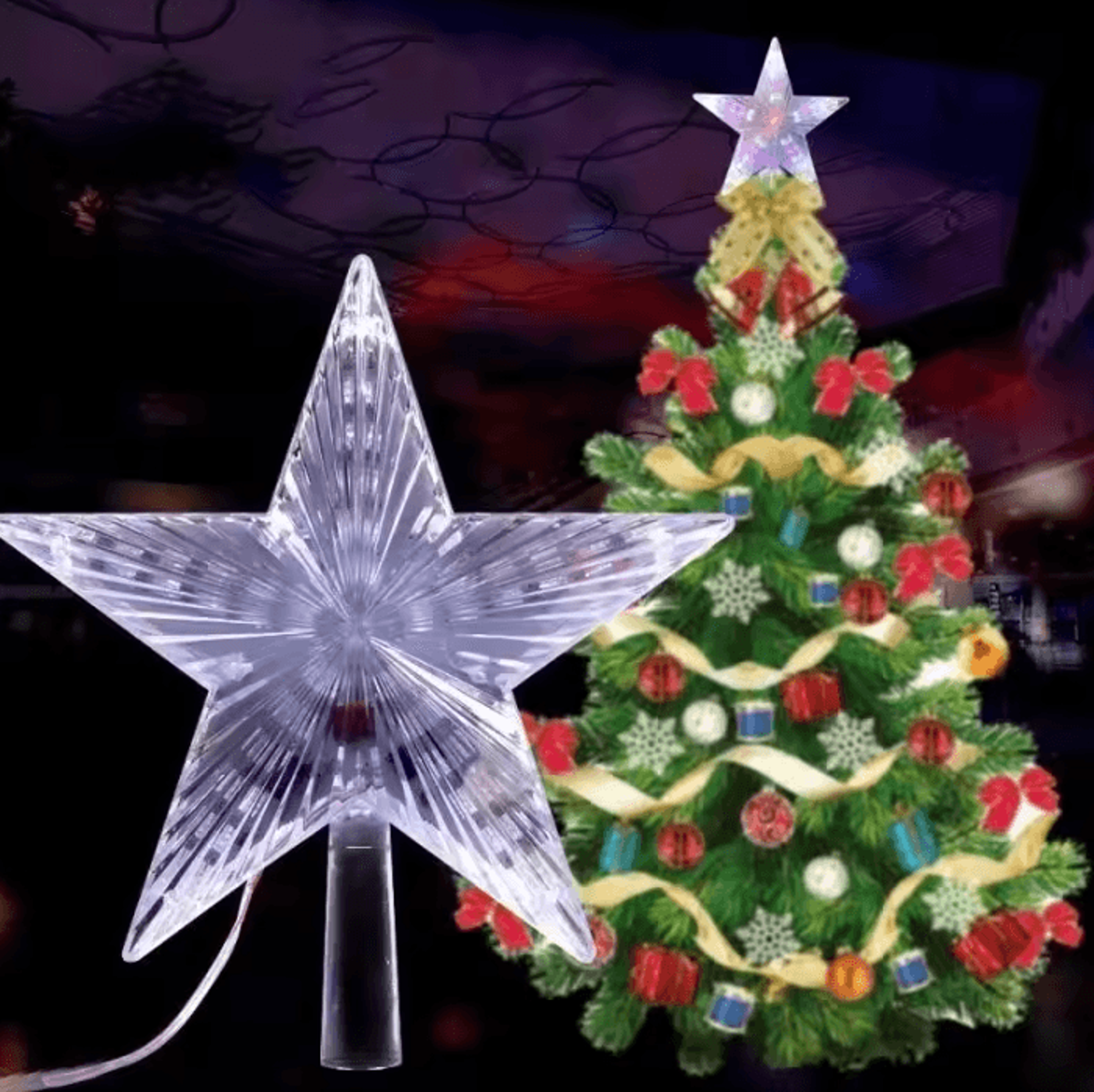 led acrylic christmas tree top star light