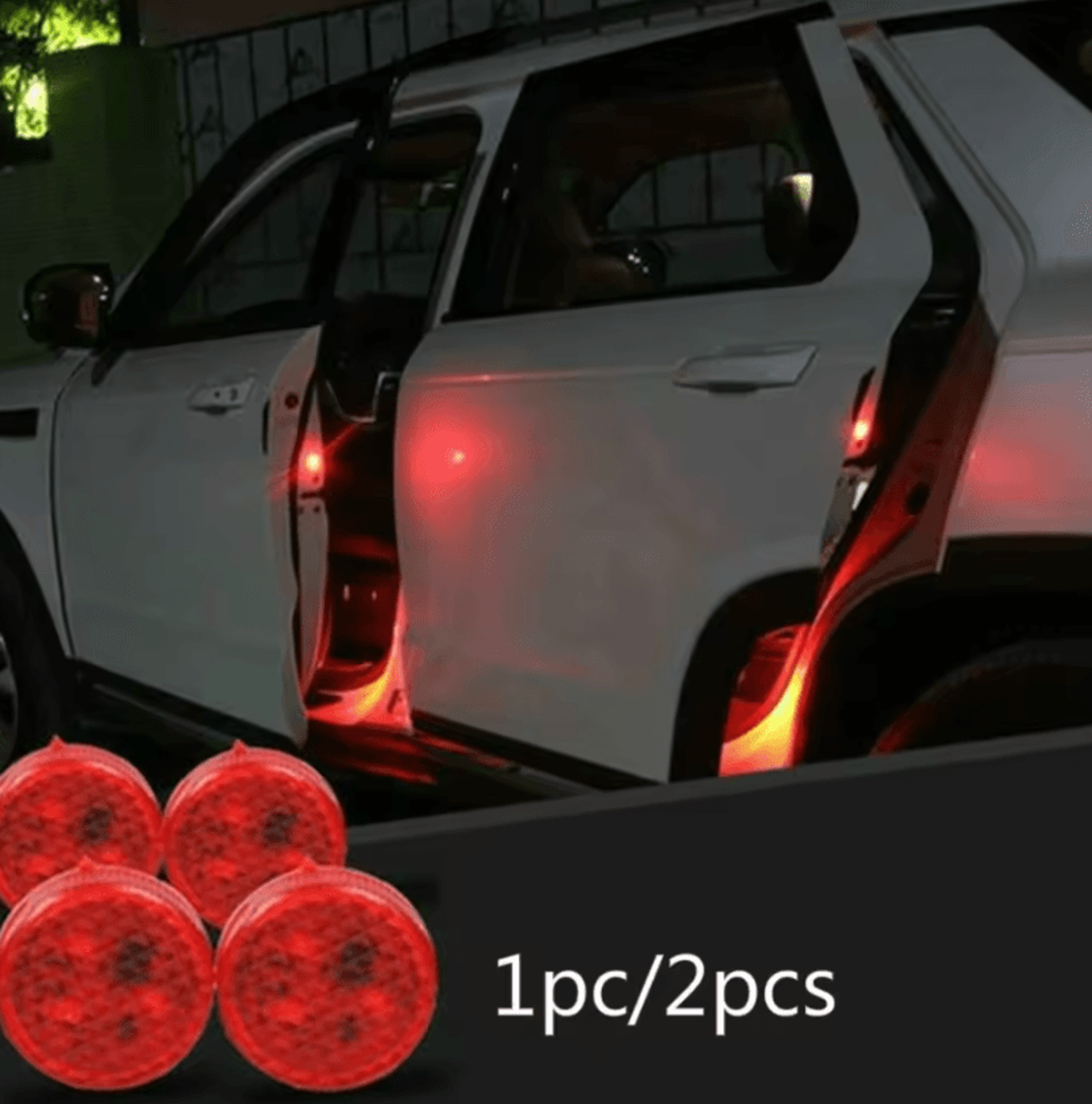 2 piece wireless car door warning strobe lights
