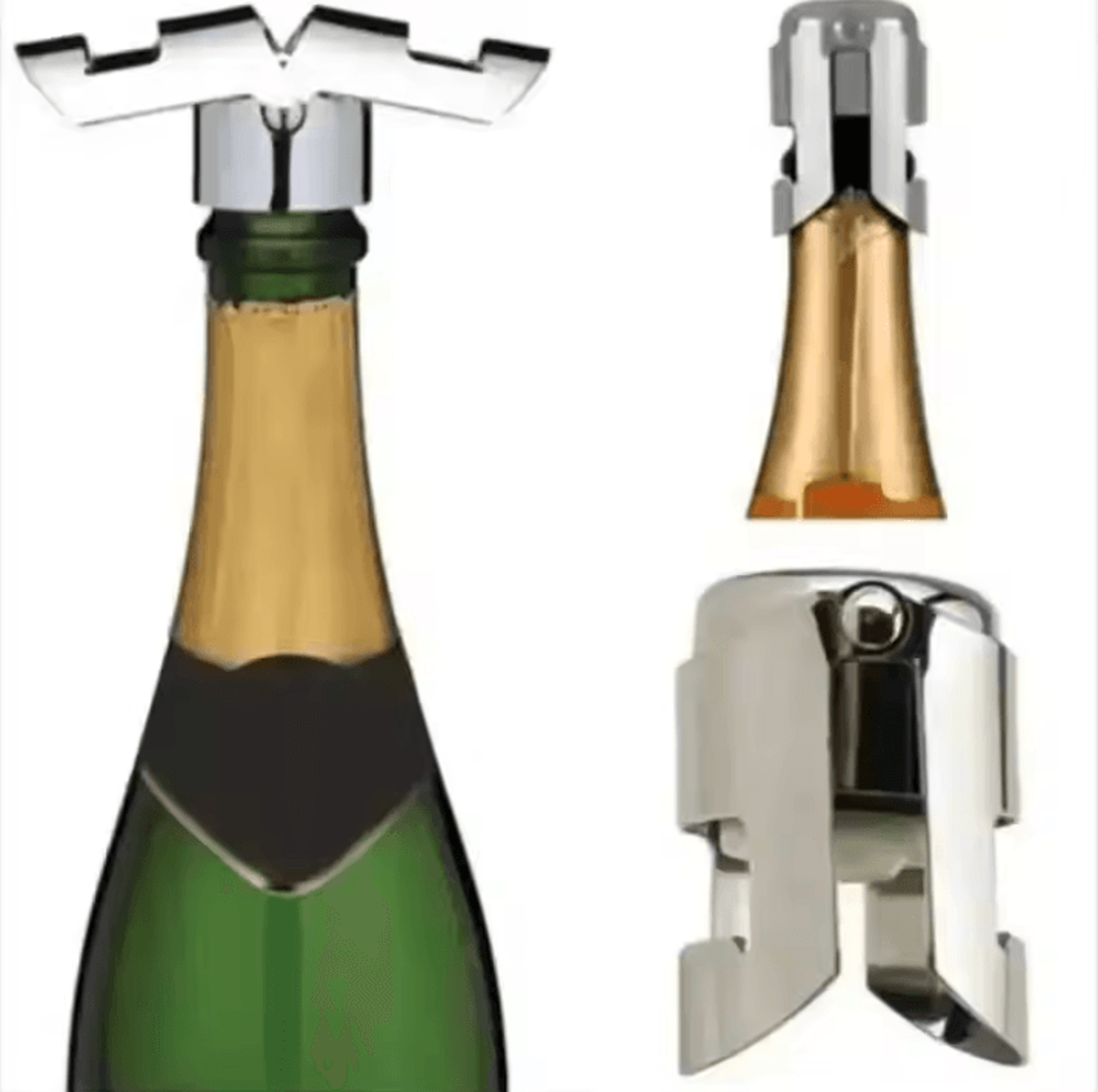 stainless steel champagne and sparkling wine bottle stopper