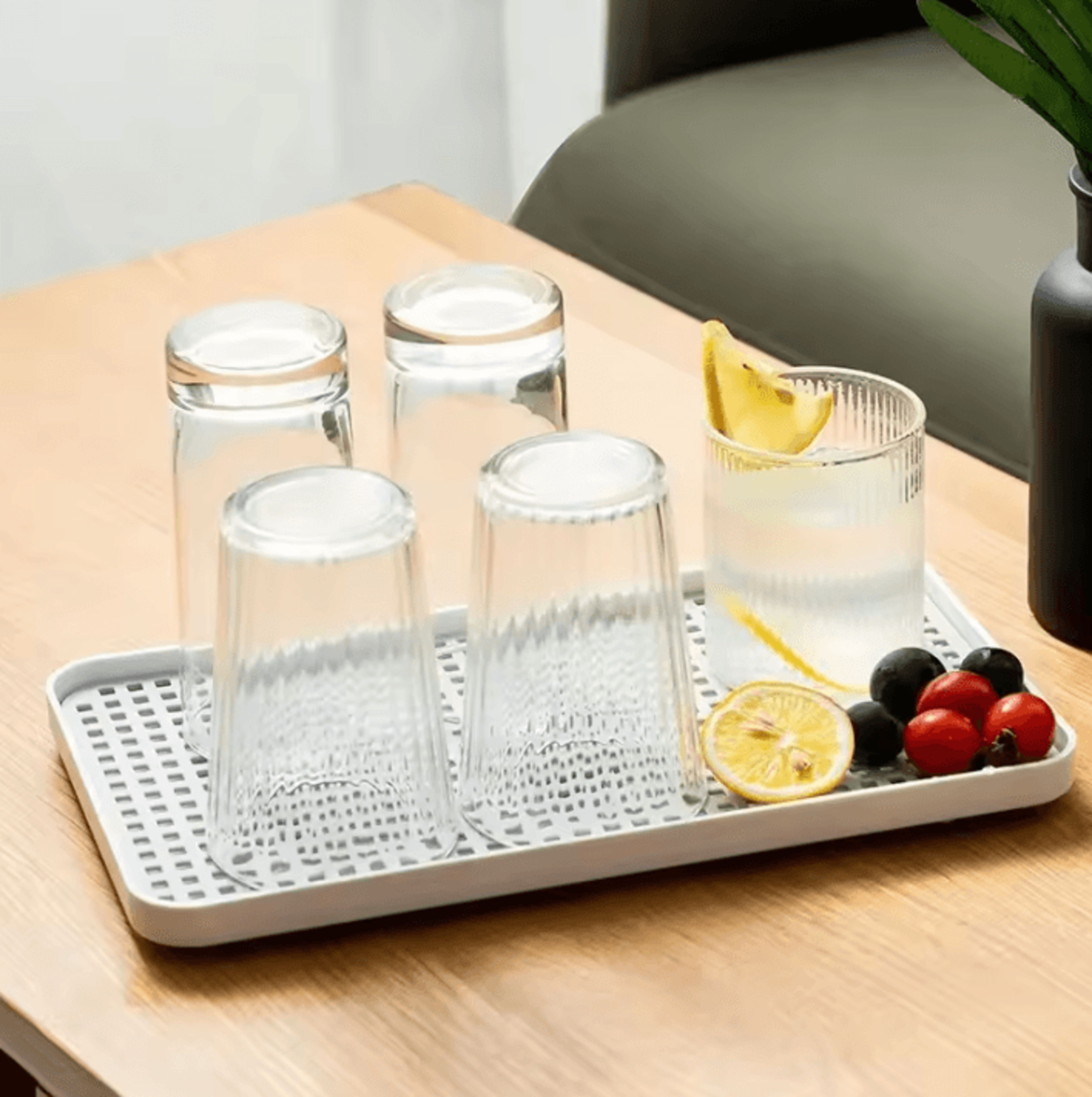 double layer kitchen drain tray and serving rack