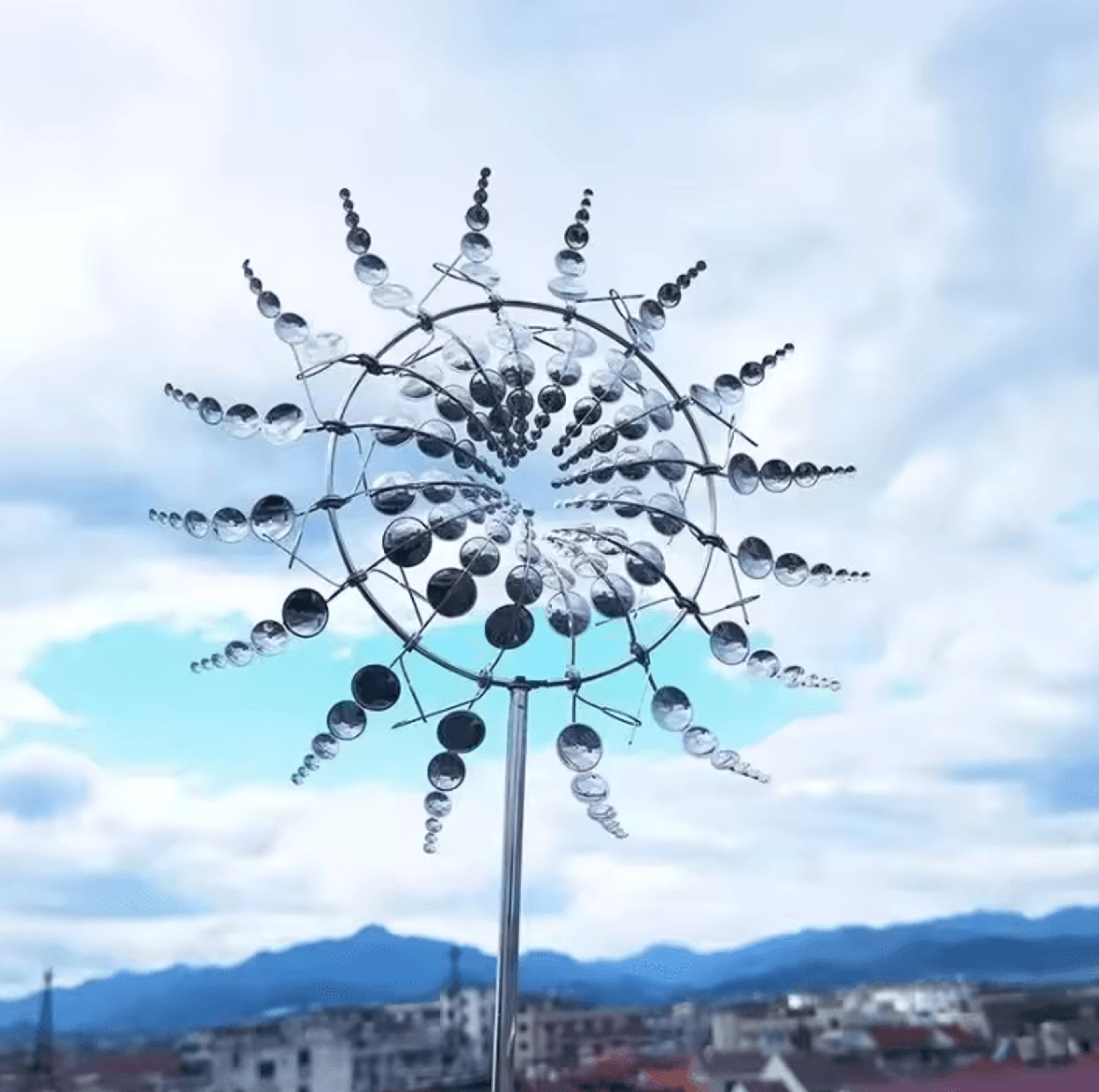 metal windmill garden spinner sculpture