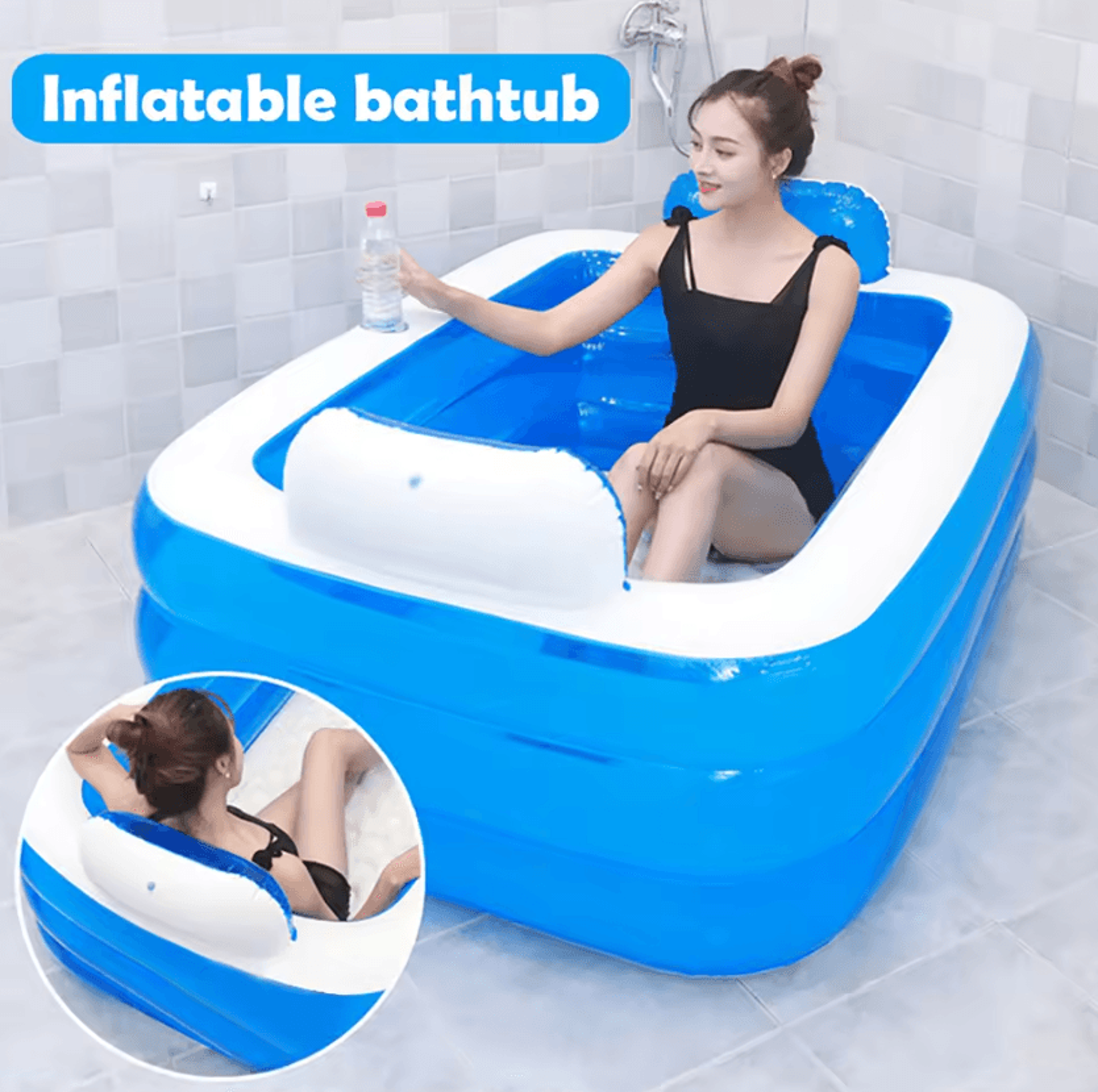 thick 3 layer portable double bathtub for home and travel