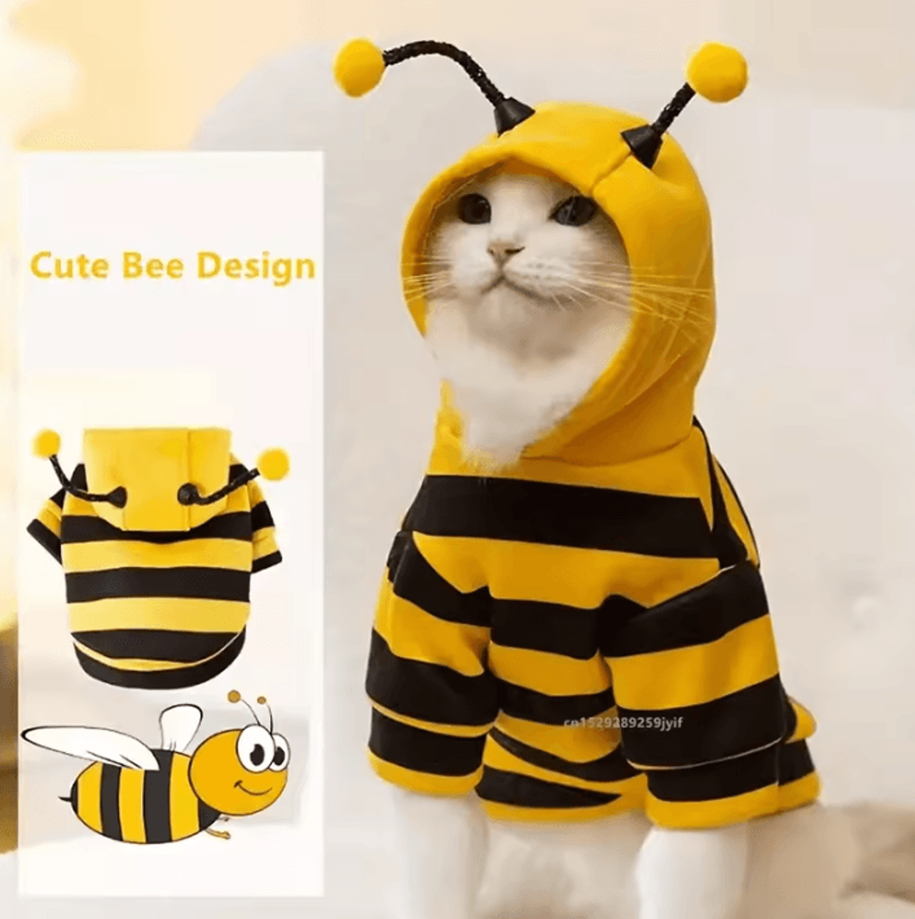 cozy bumblebee pet hoodie costume