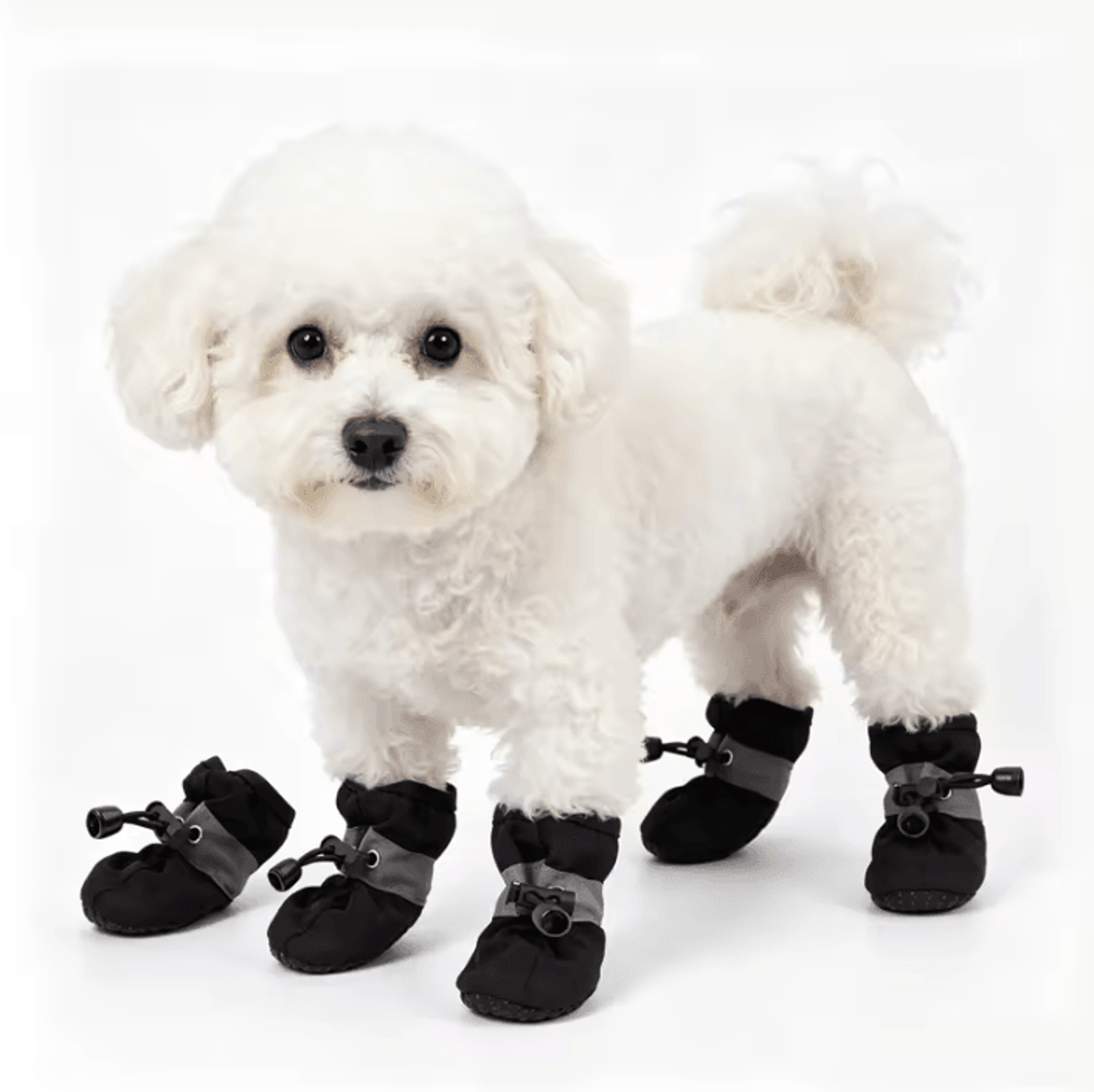 4pcs warm anti-slip dog boots for rain and snow