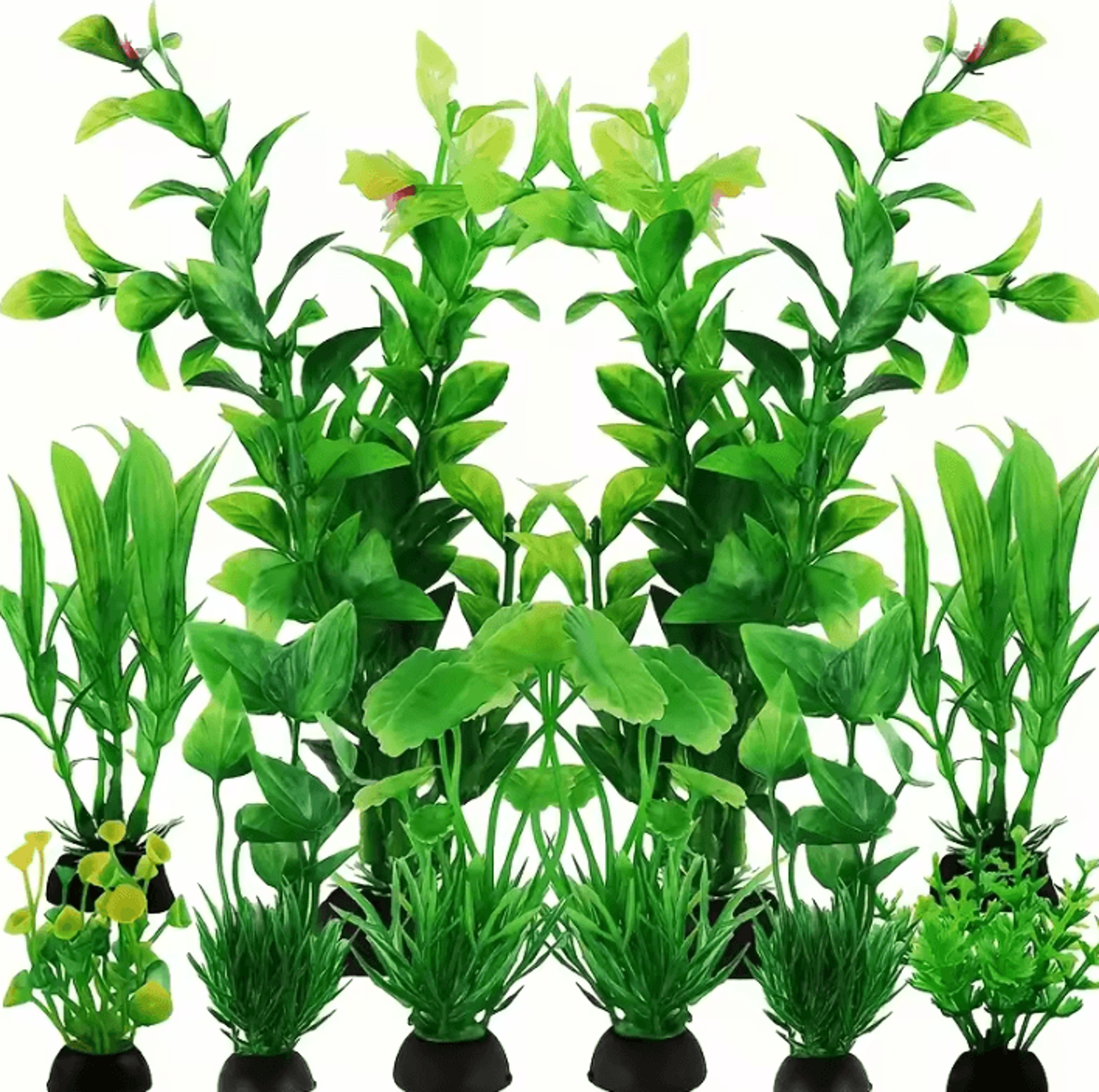 10pcs realistic green artificial aquarium plants