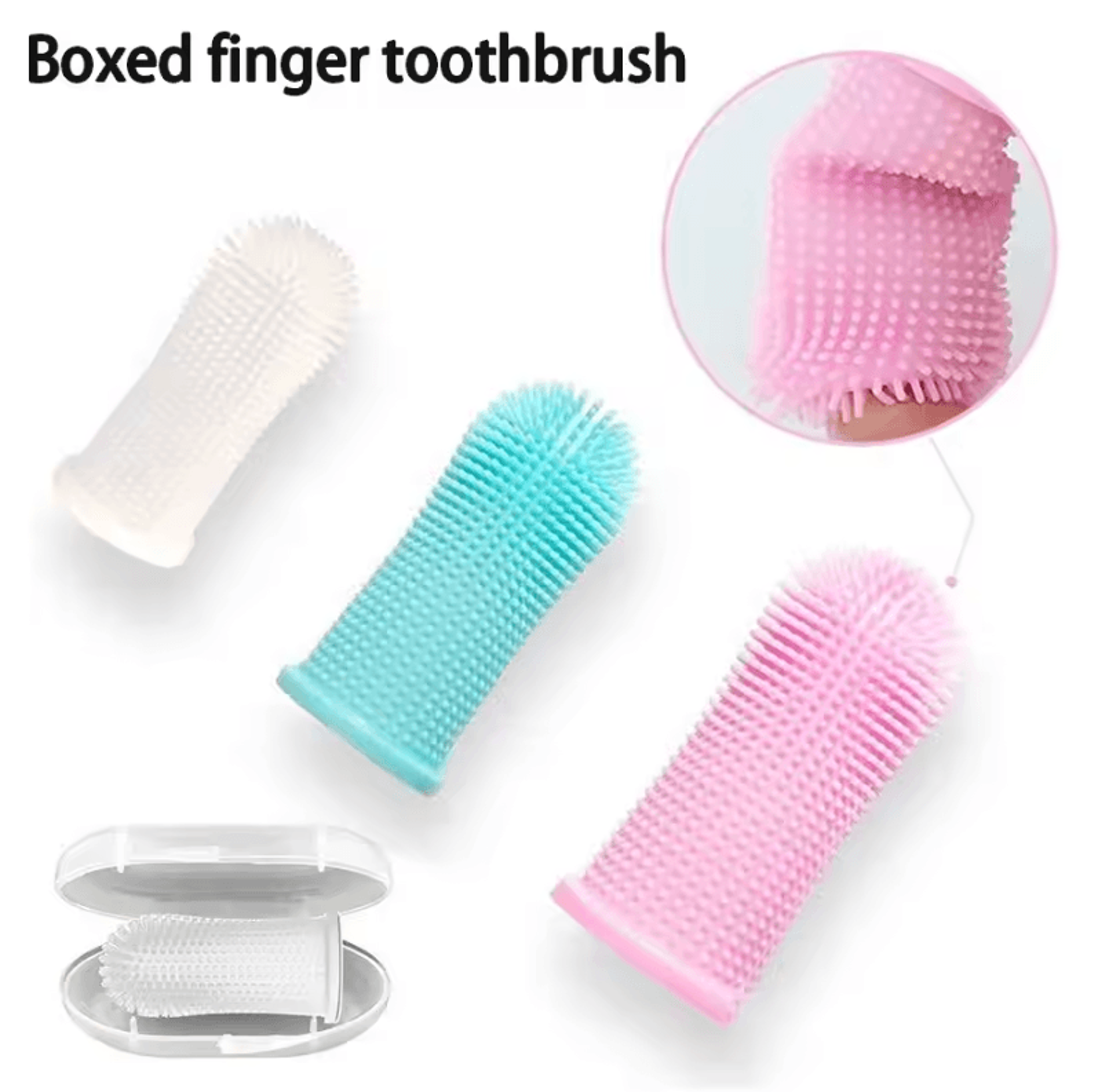 silicone pet finger toothbrush for dogs and cat