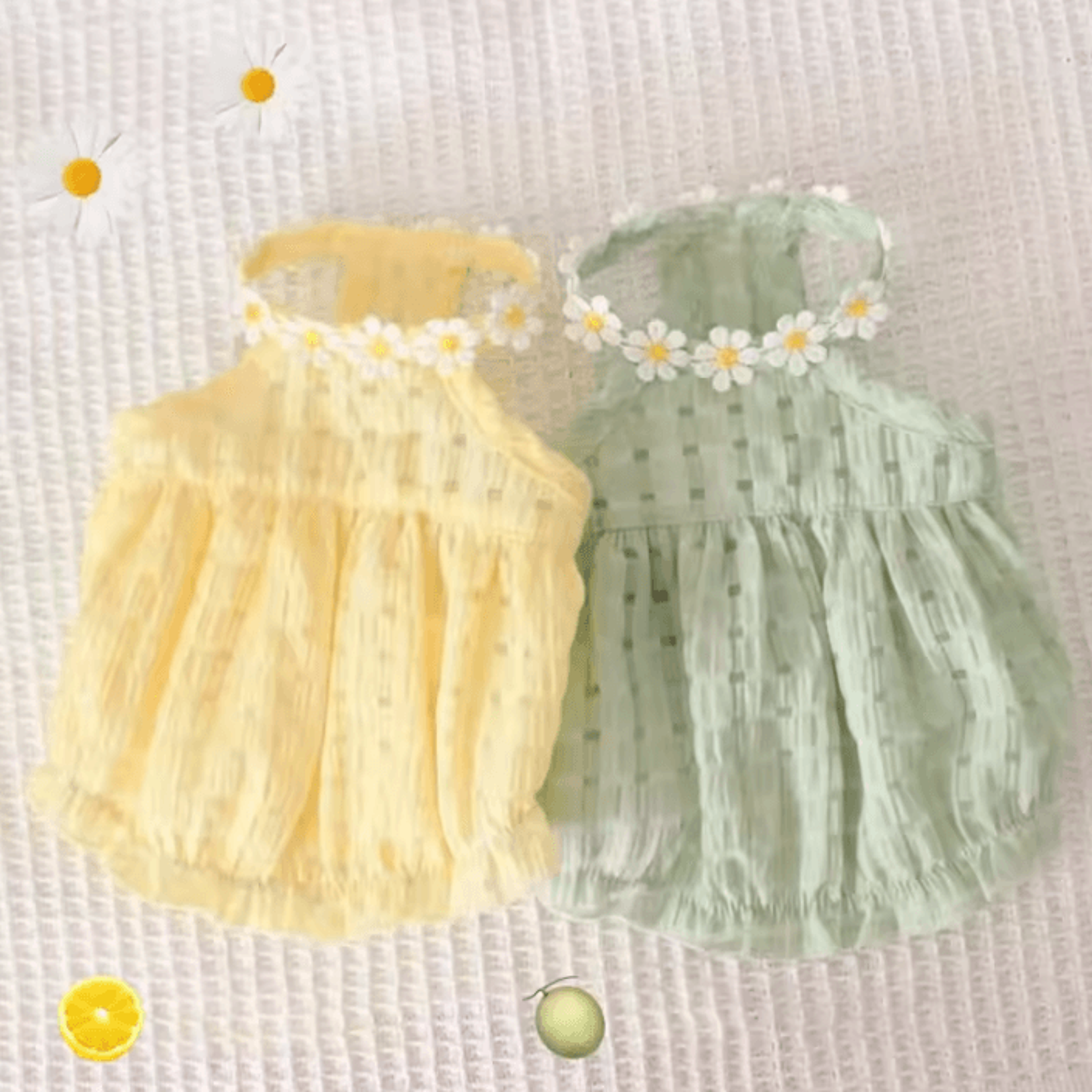 floral green tutu dog dress for small dogs and cats