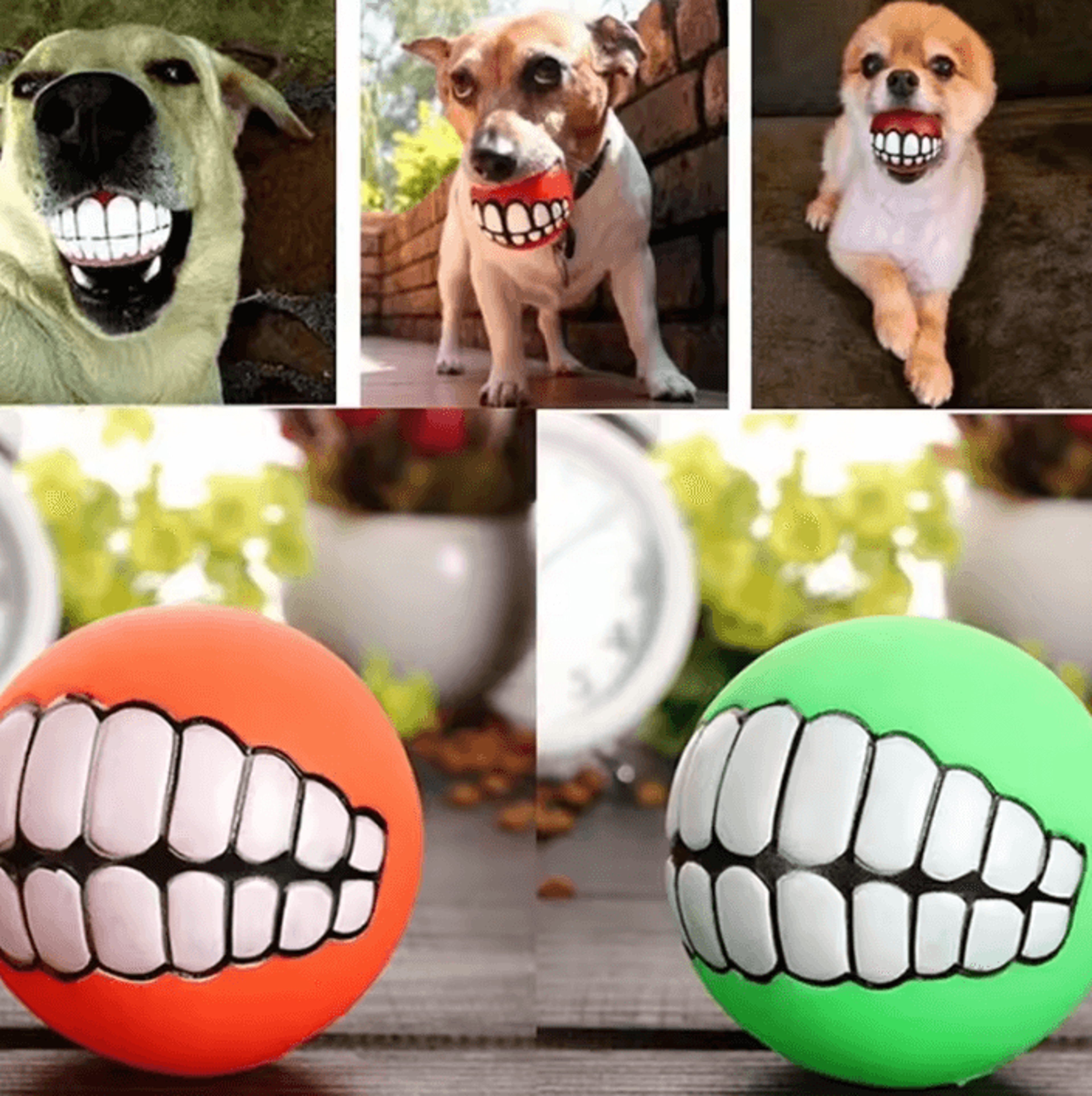 silicone squeaky dog chew ball interactive teeth cleaning toy