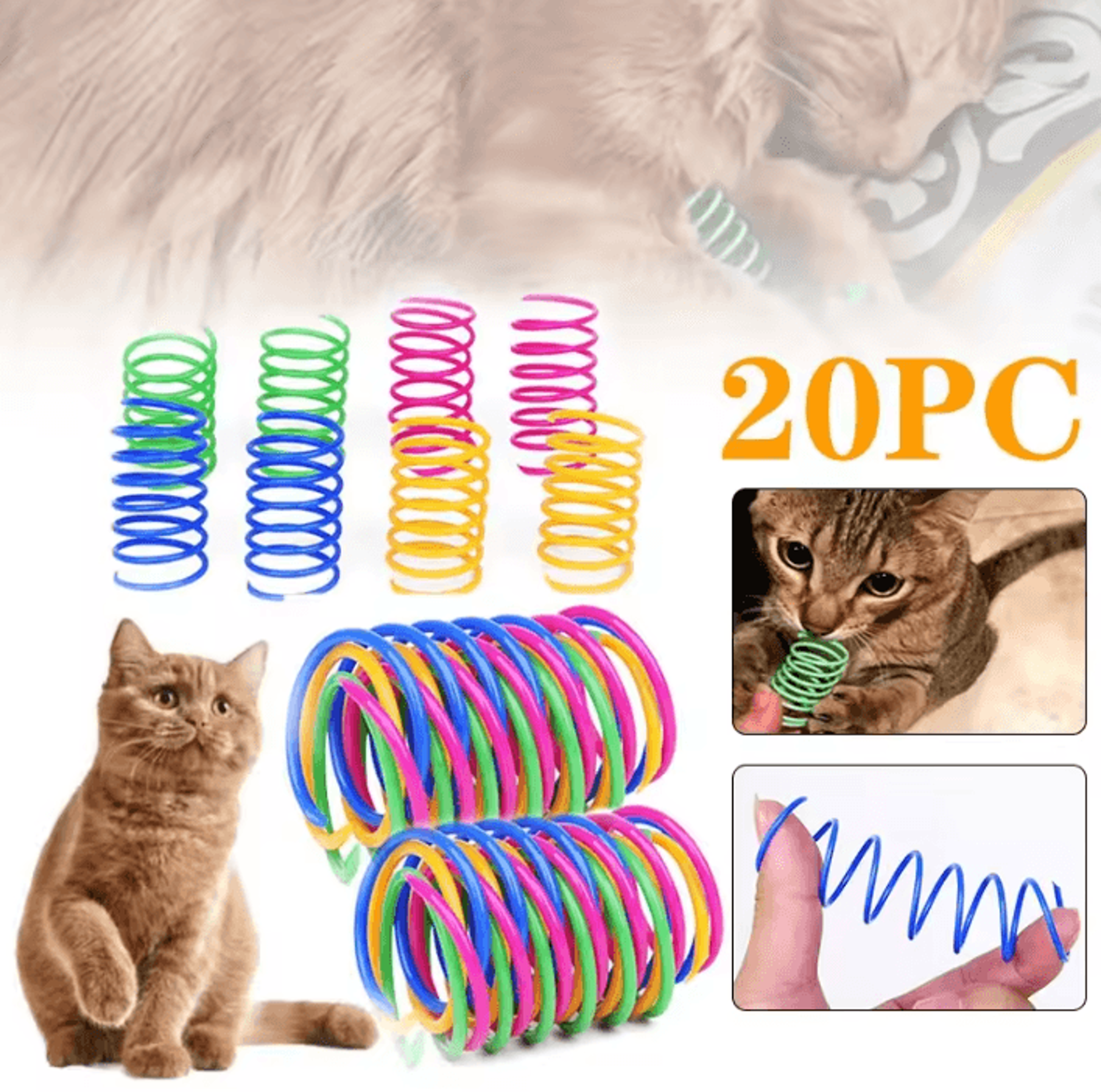 colorful spring cat toys interactive jumping coil for kittens