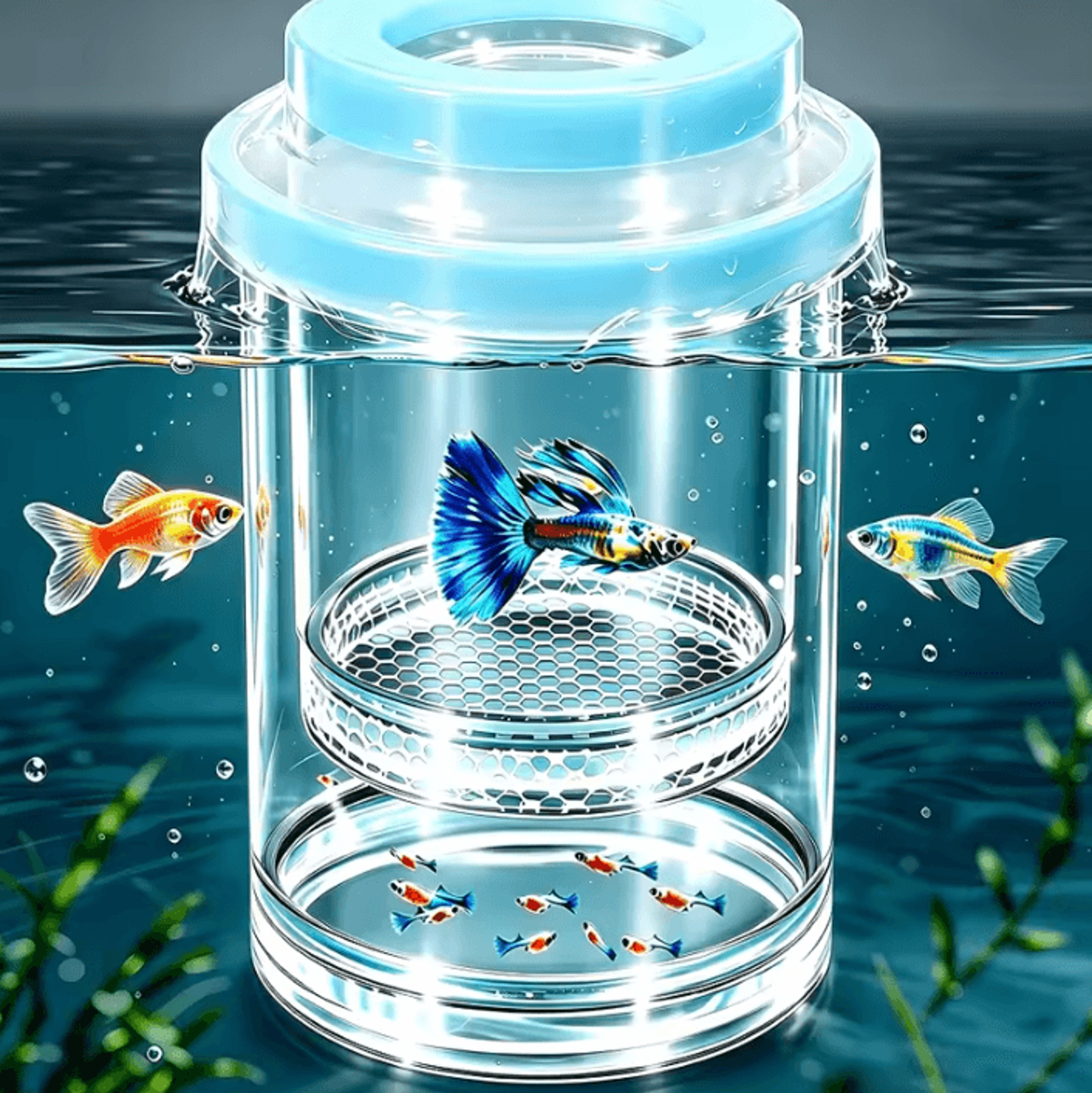floating fish breeding and isolation box for guppy fry