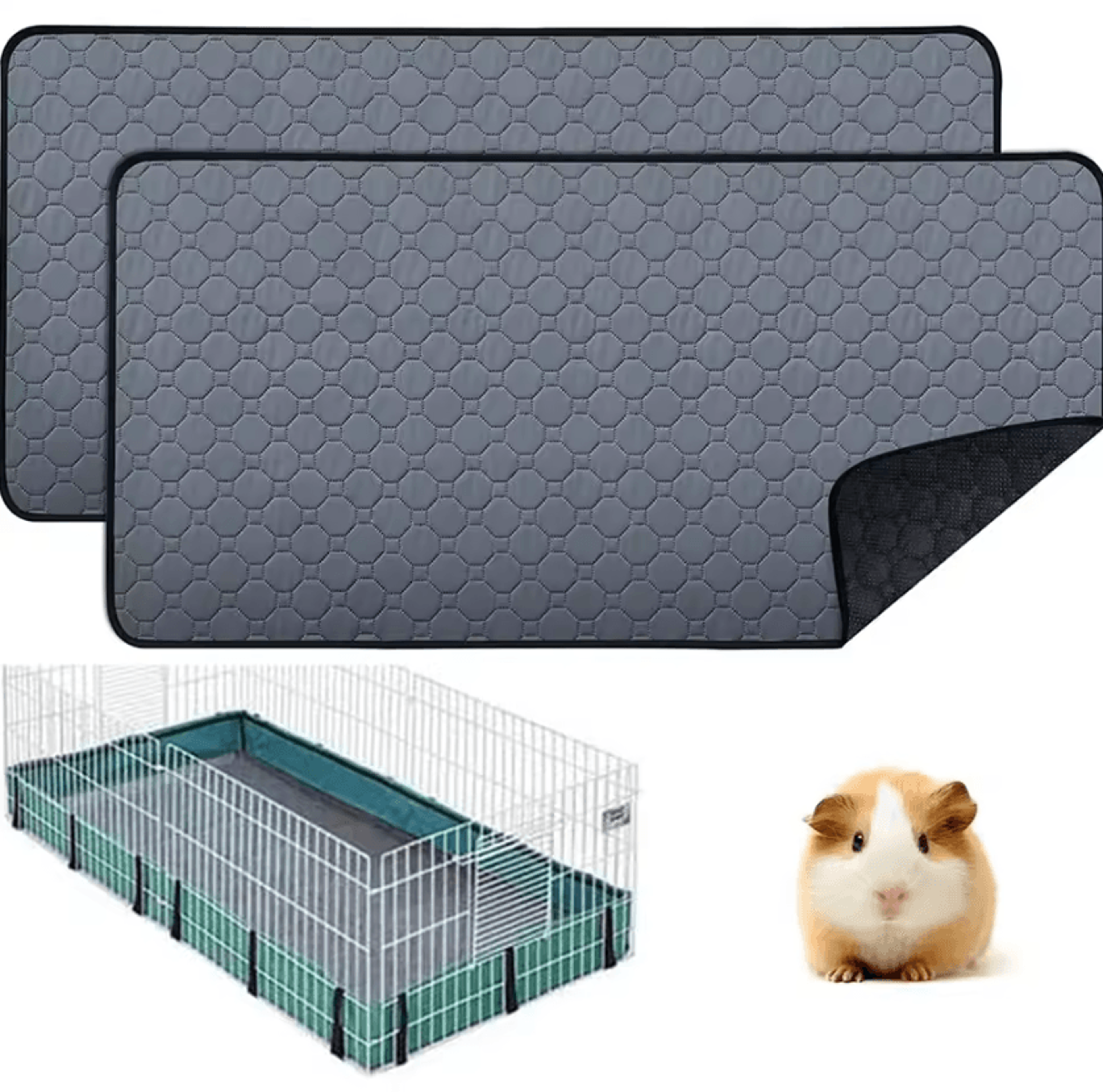 washable guinea pig cage liner with non-slip waterproof bottom