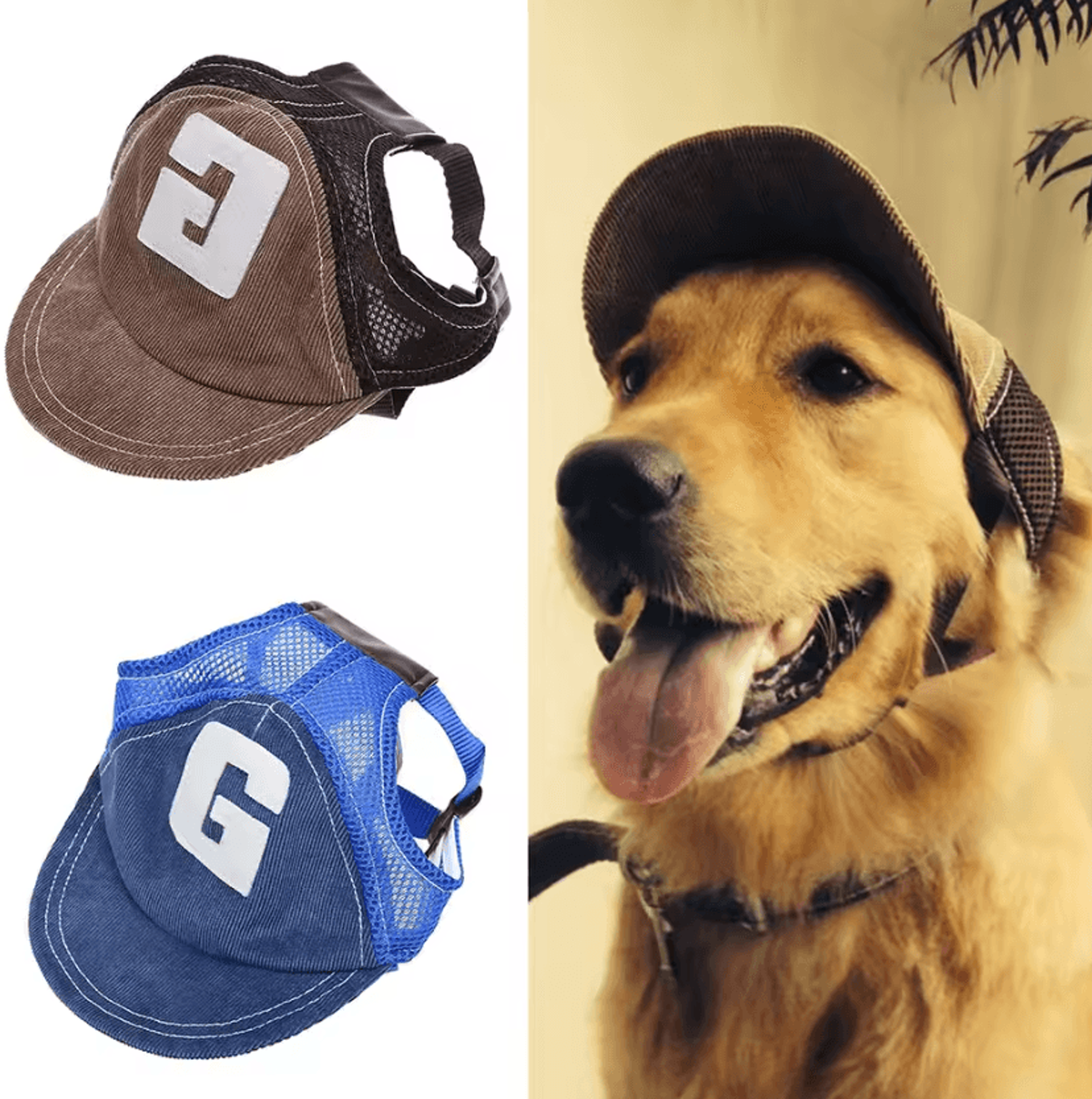 adjustable dog sun hat with ear holes for outdoor adventures