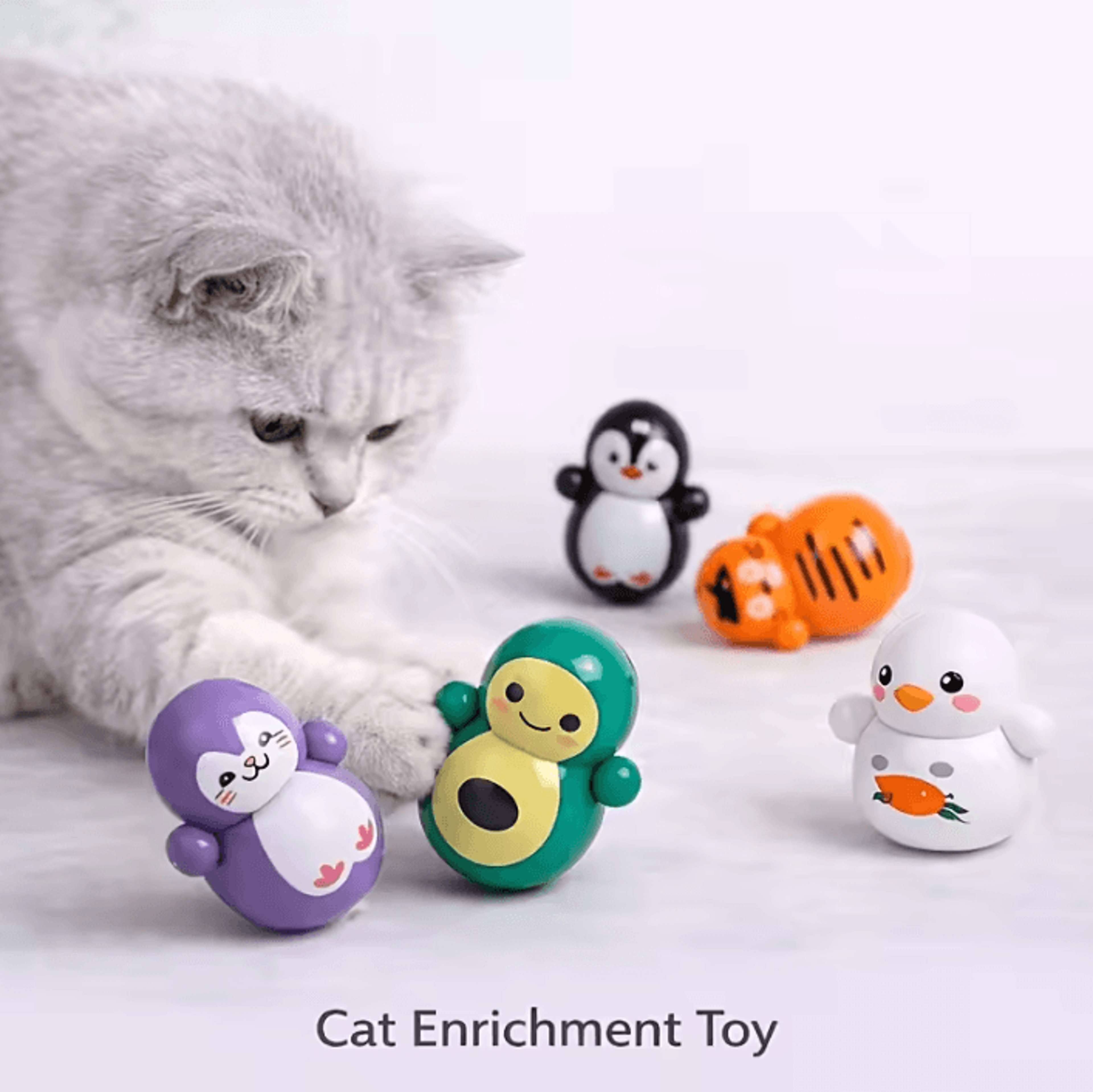 10pcs self-rolling cat toys for indoor play