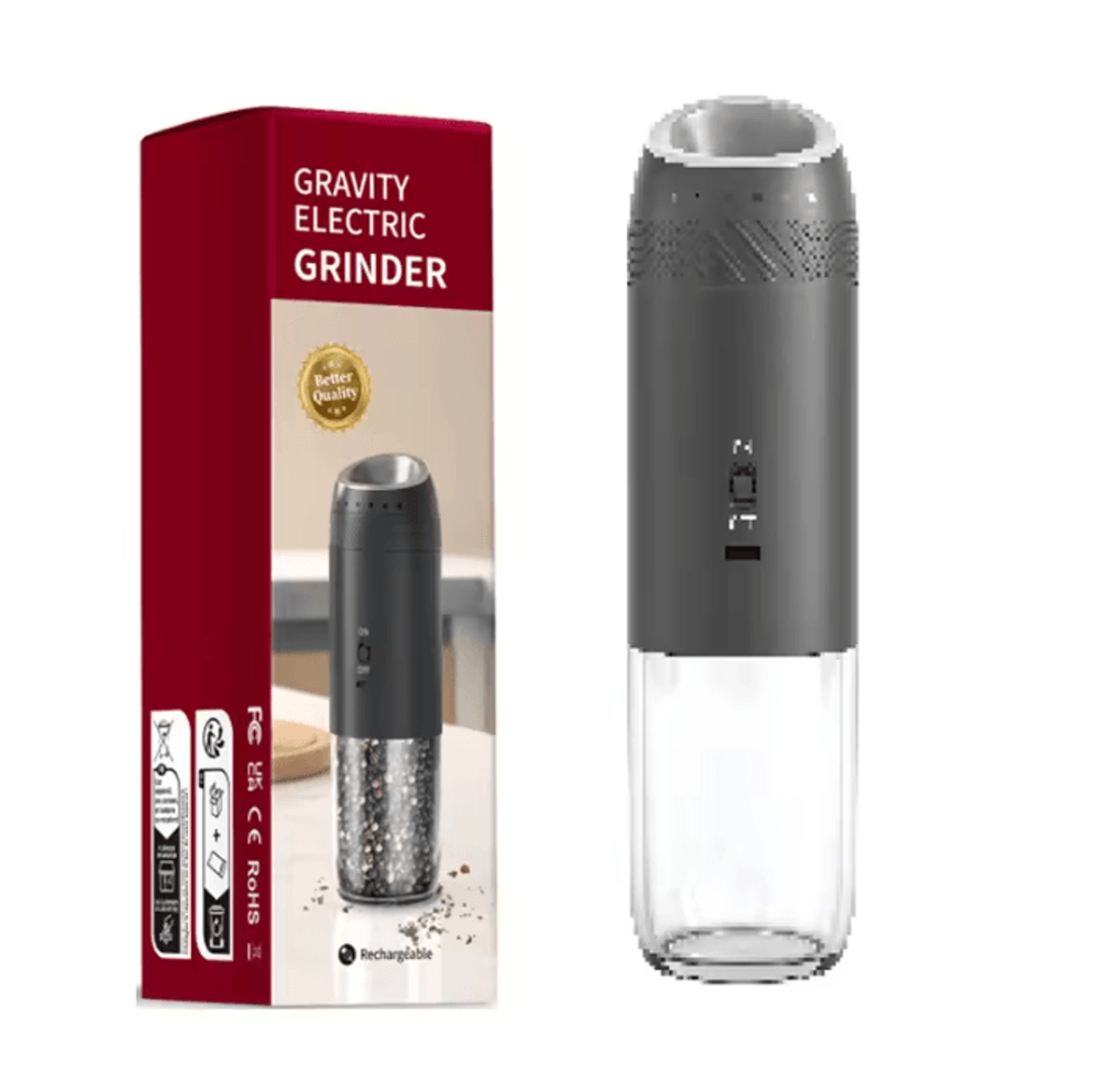 tiltsense automatic salt and pepper grinder with led light