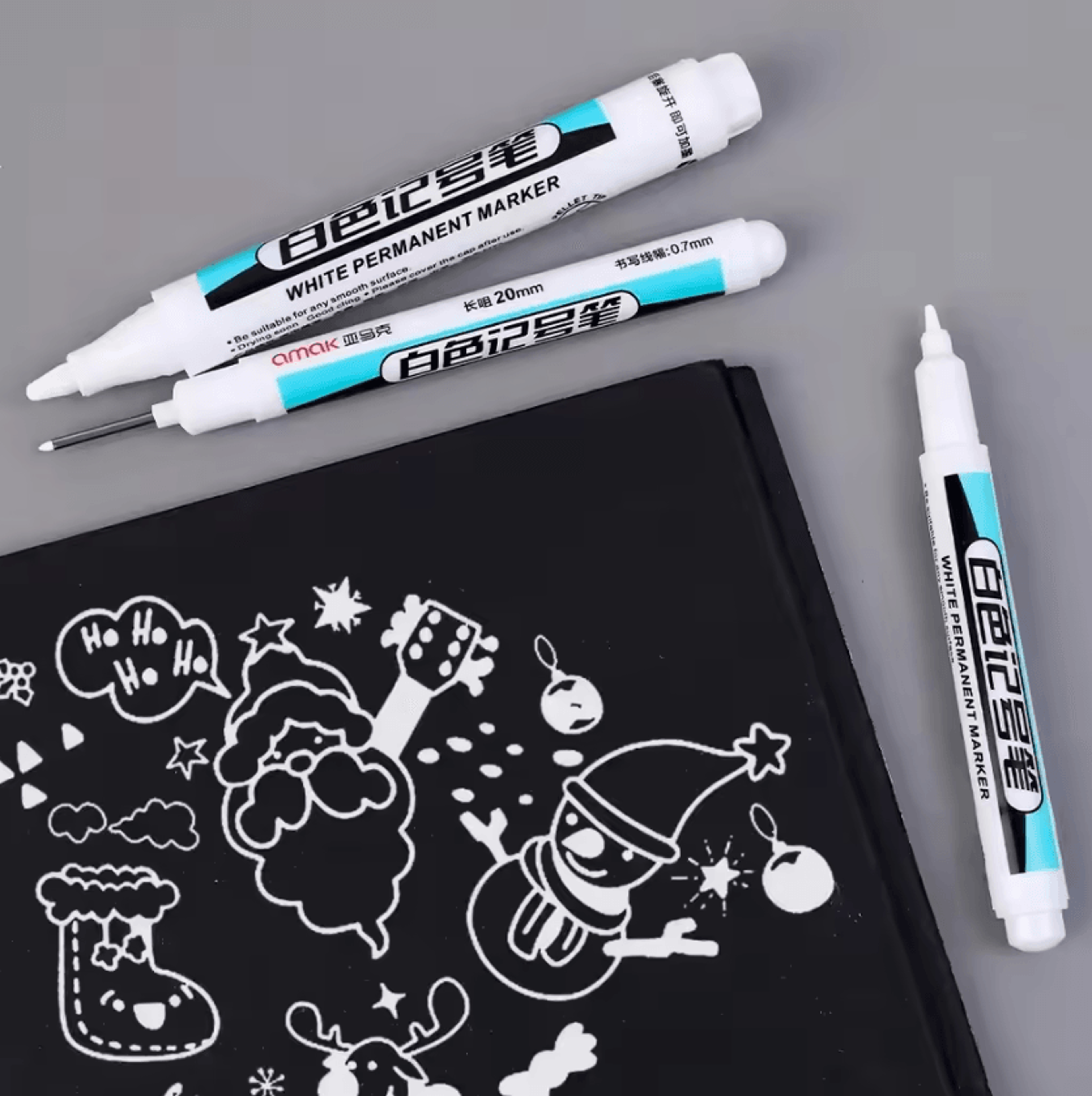 brightmark waterproof white paint marker pens for multi-surface art