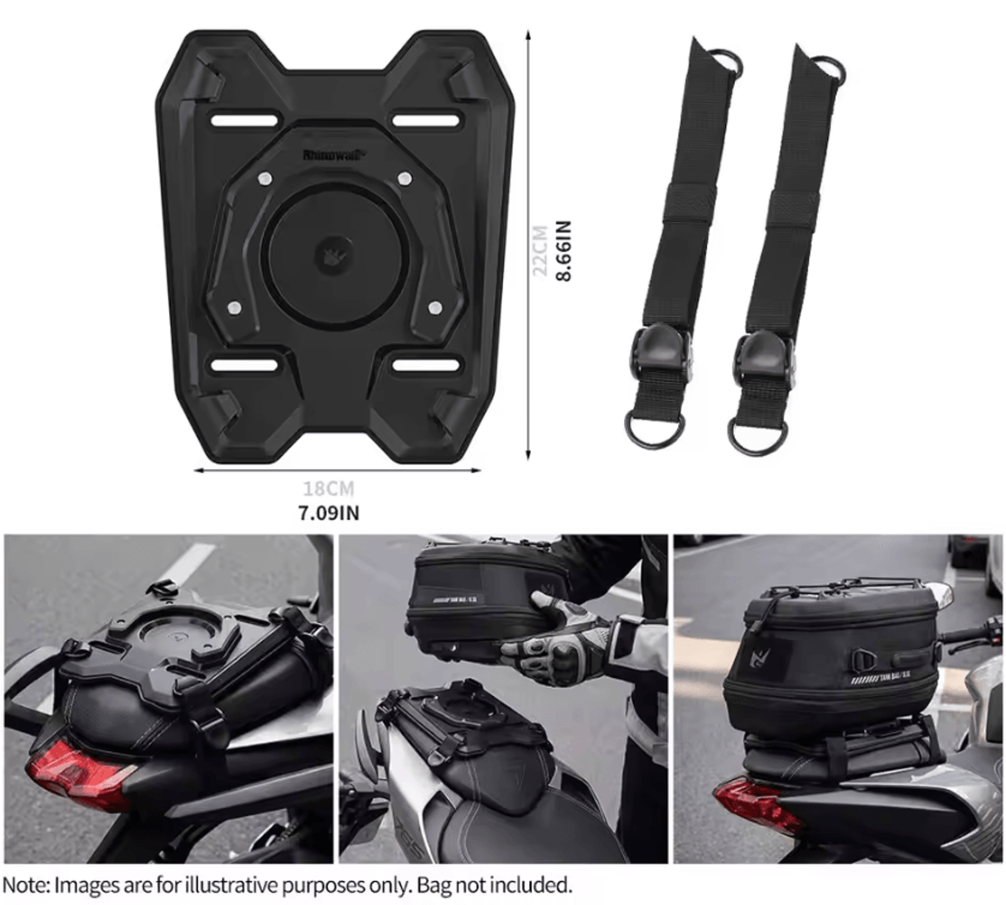 rhinowalk magnetic quick release motorcycle tail bag expansion base