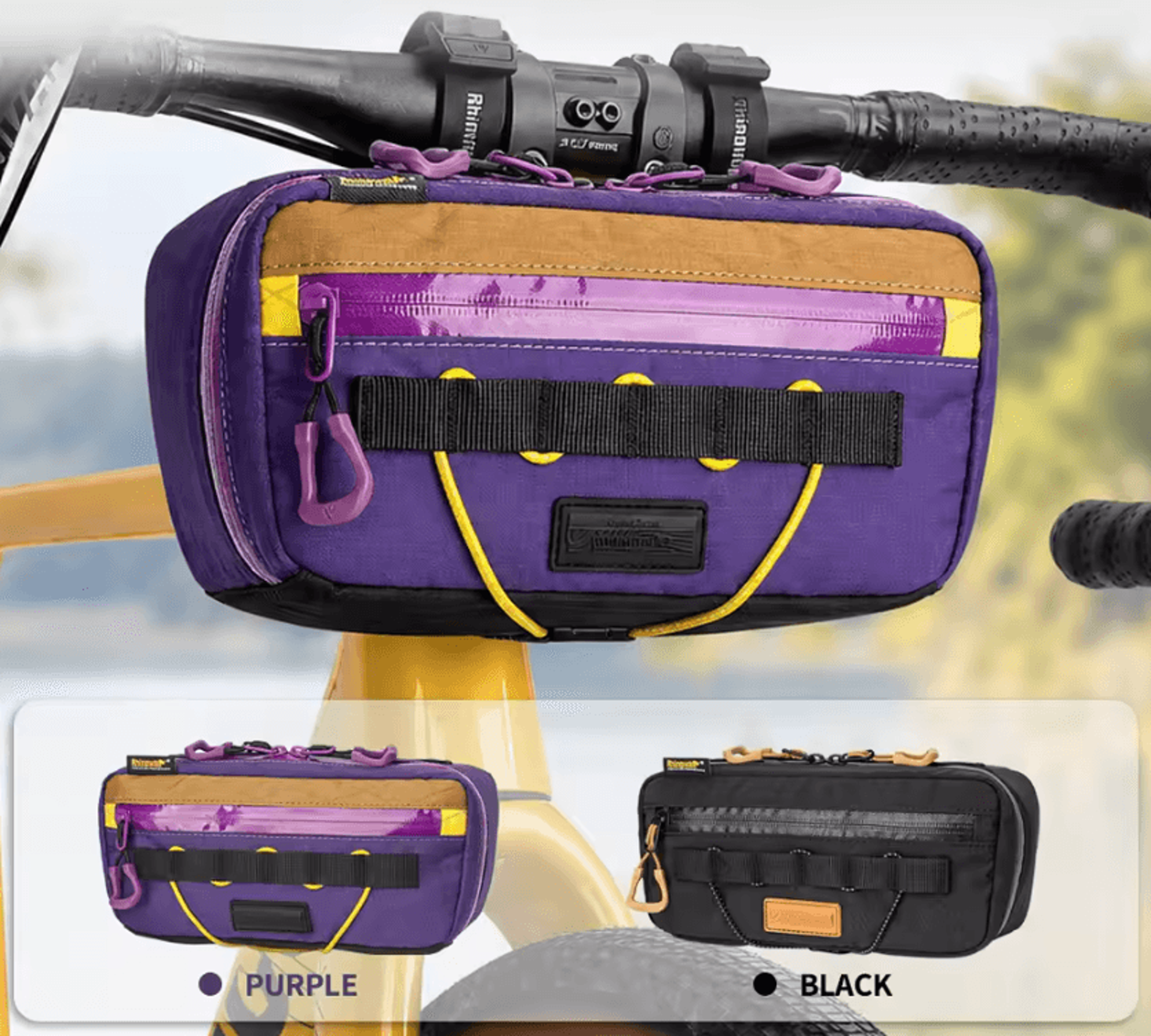 rhinowalk 2.5l multi-compartment bike handlebar shoulder bag