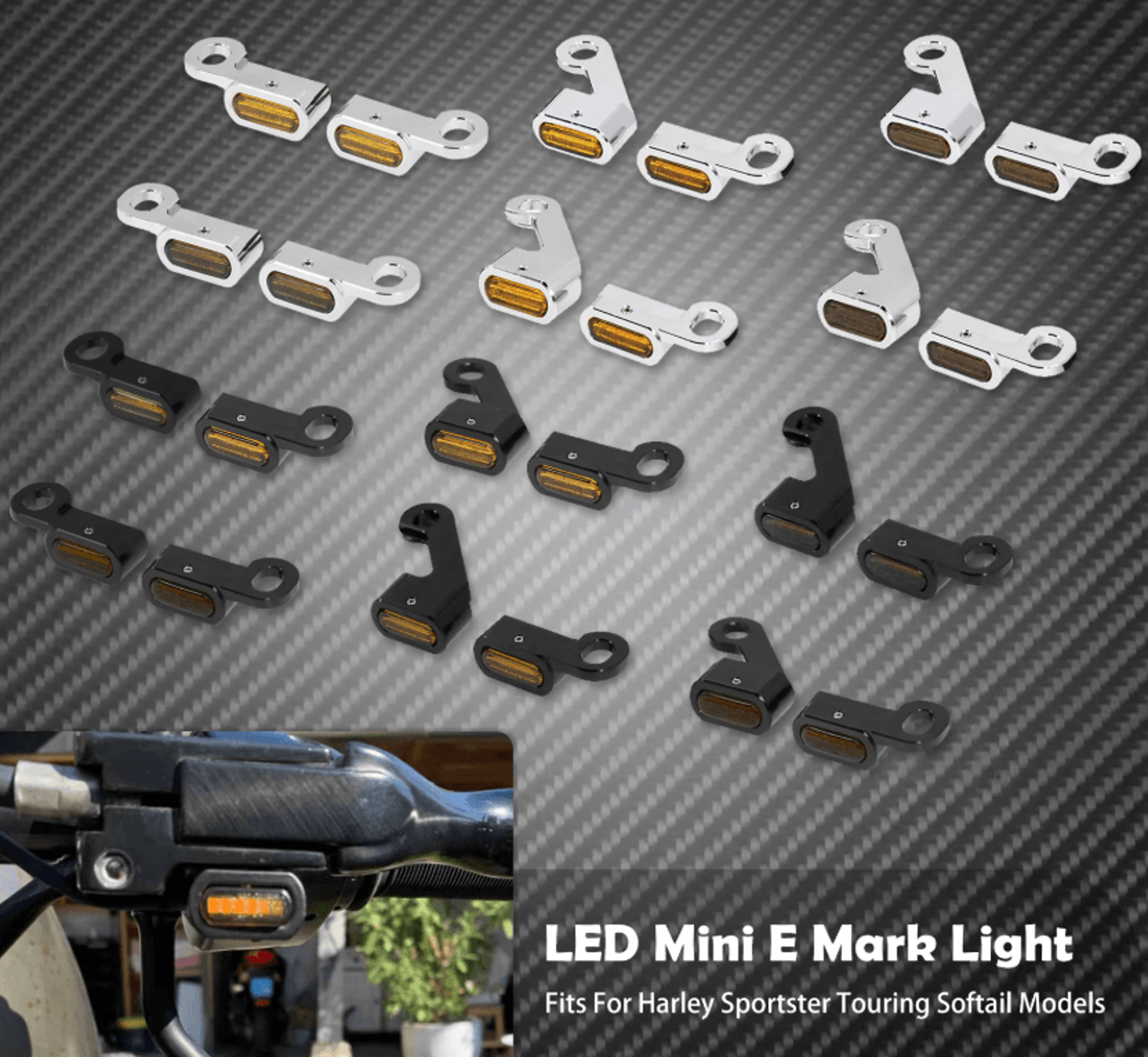 e mark mini led turn signal running lights for harley motorcycles