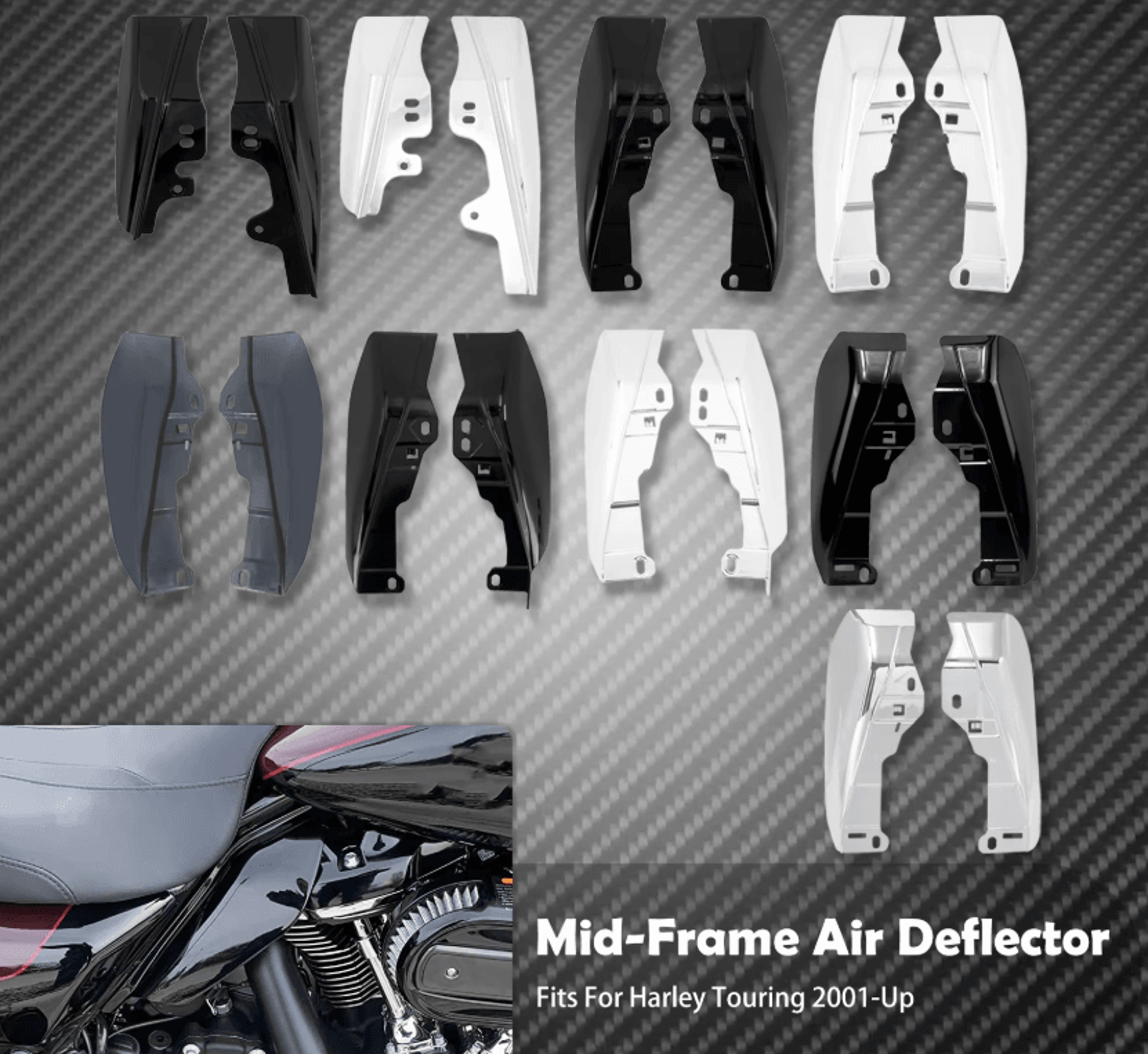 rider comfort mid frame heat deflectors for harley touring