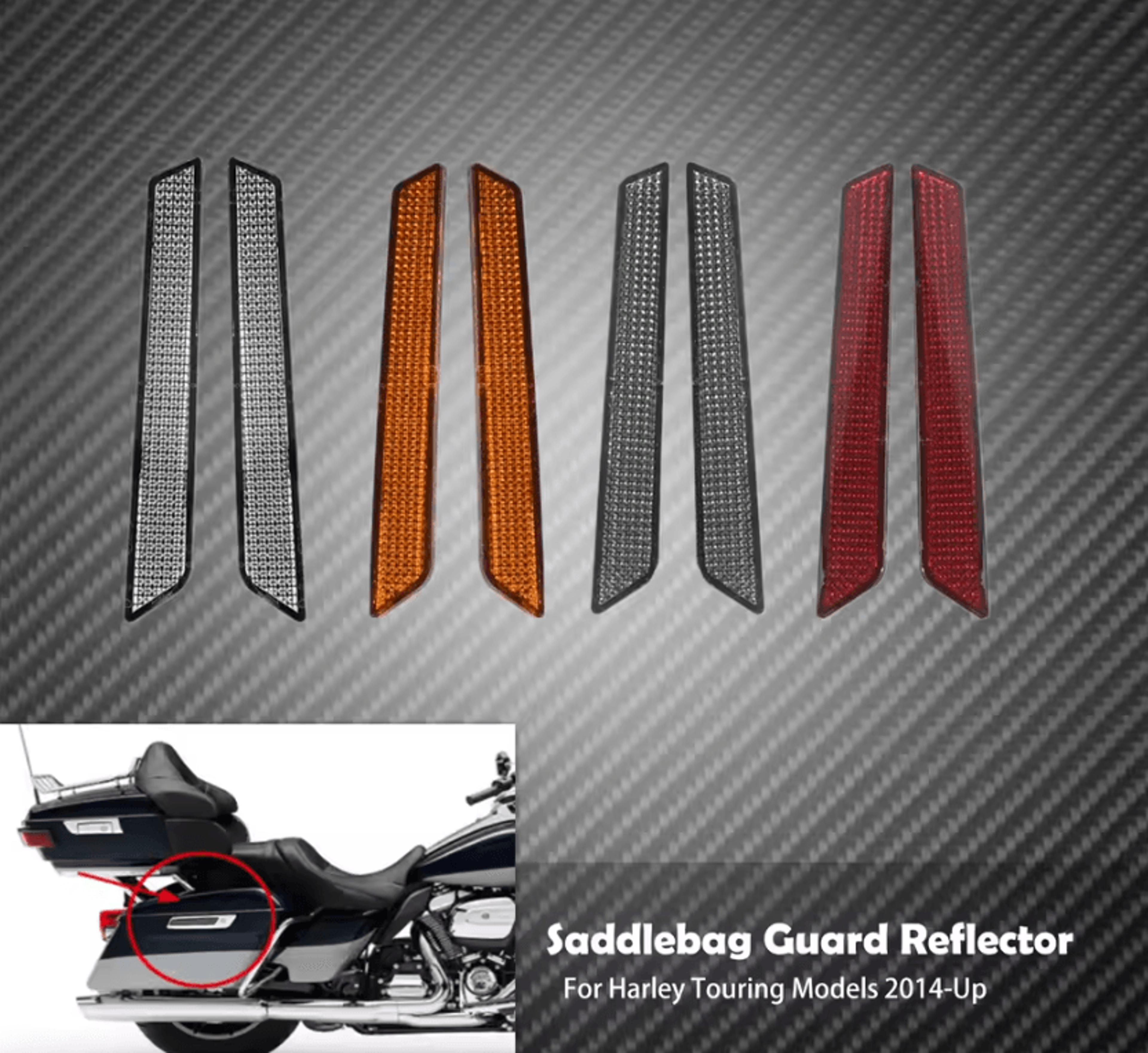 sleek saddlebag guard reflector covers for harley touring 2014-2024