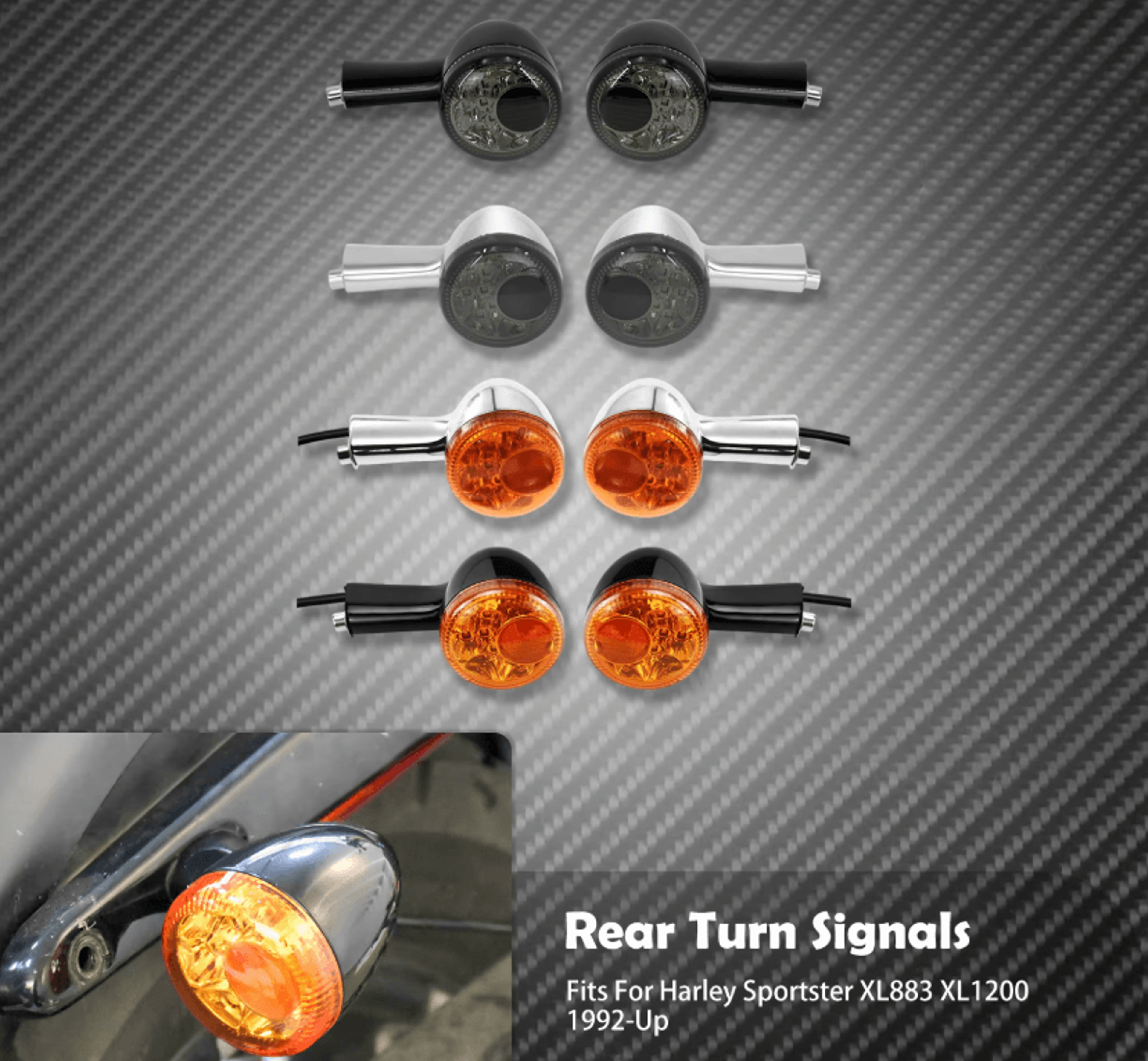 3 in 1 rear led turn signals for harley sportster xl 883 1200