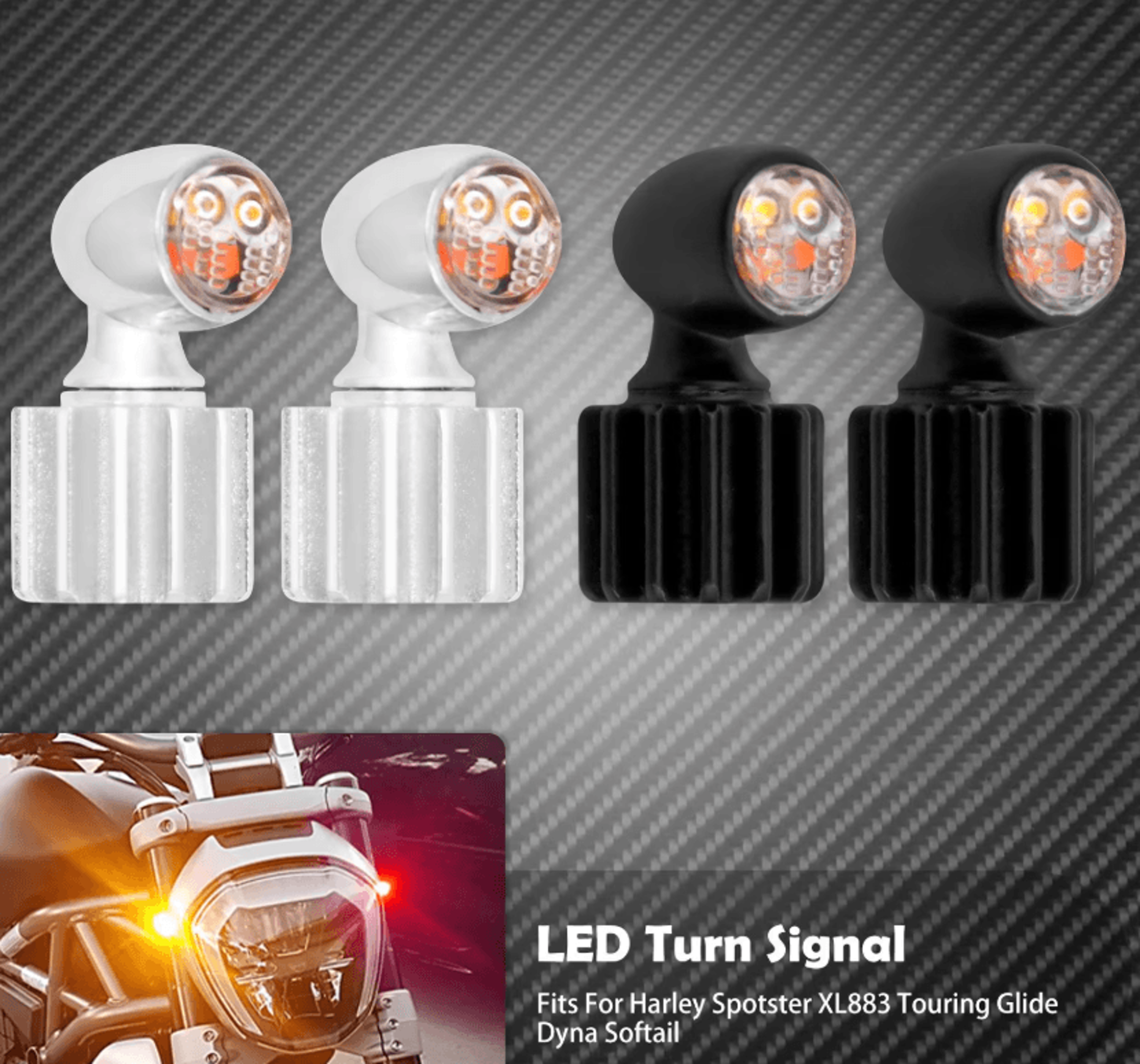 ultra compact 3 in 1 led turn signals for harley and custom motorcycles