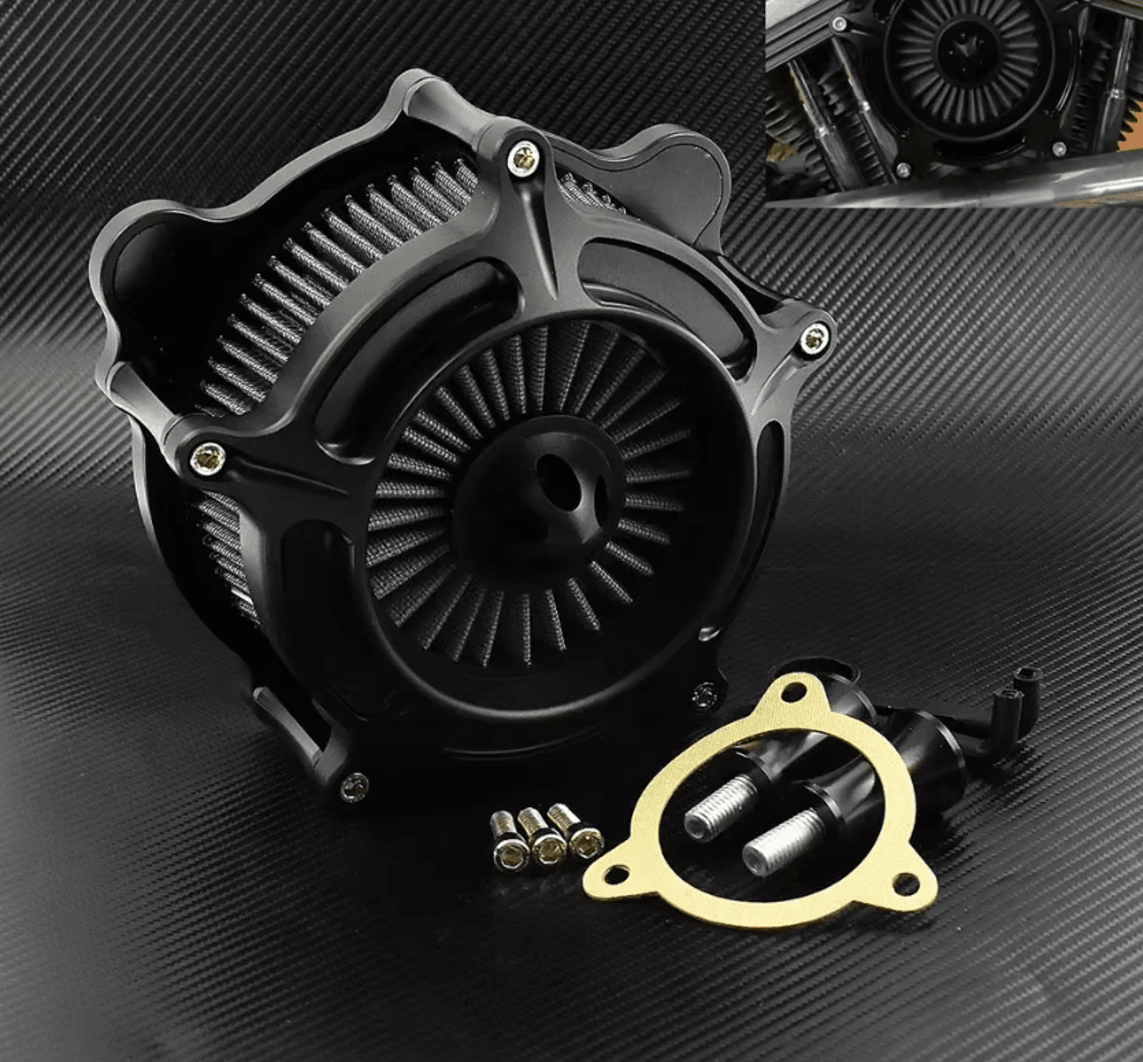 black high flow air cleaner intake kit for harley sportster touring dyna softail