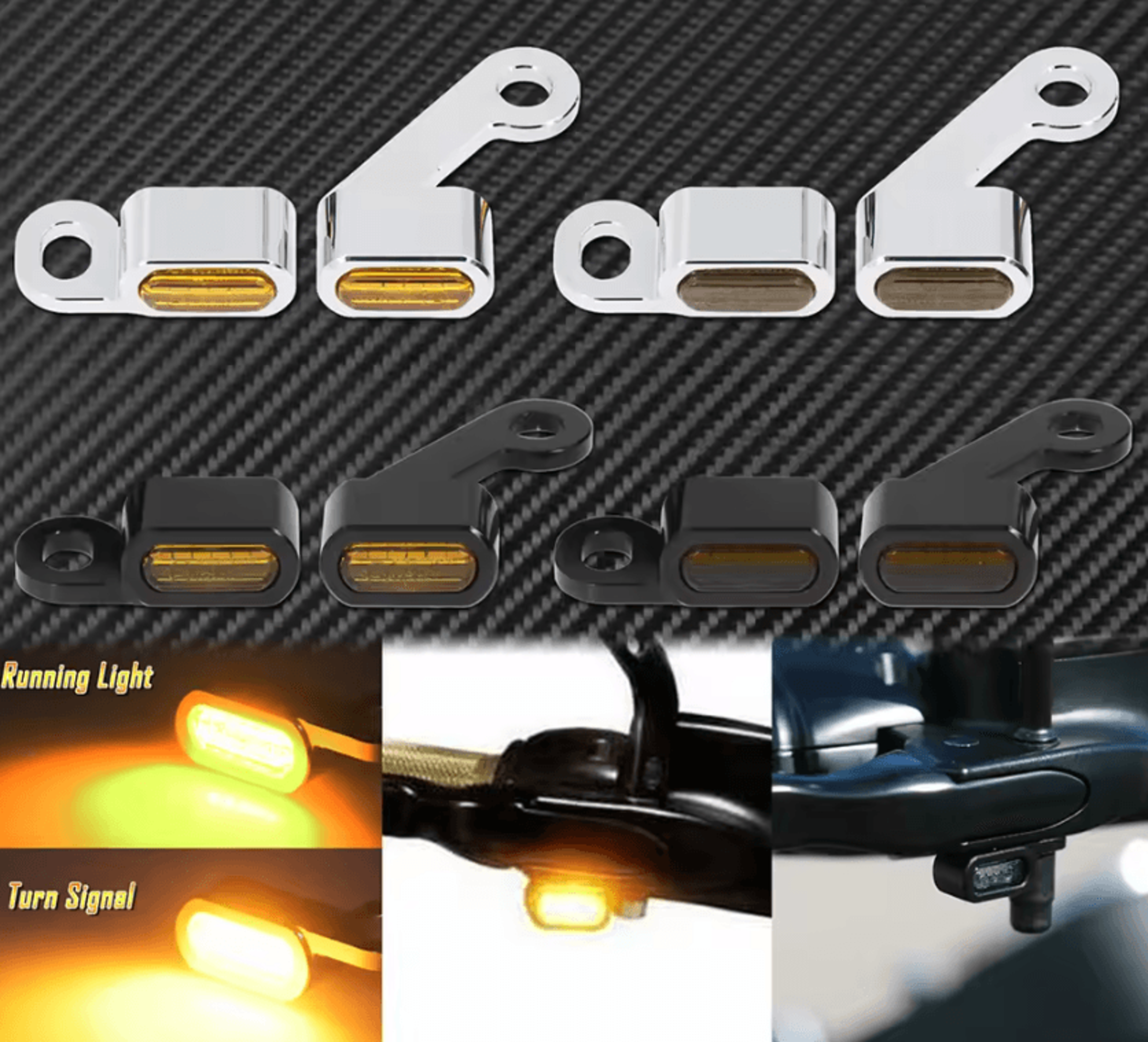 e mark mini amber led turn signals for harley sportster xl 2004-2024