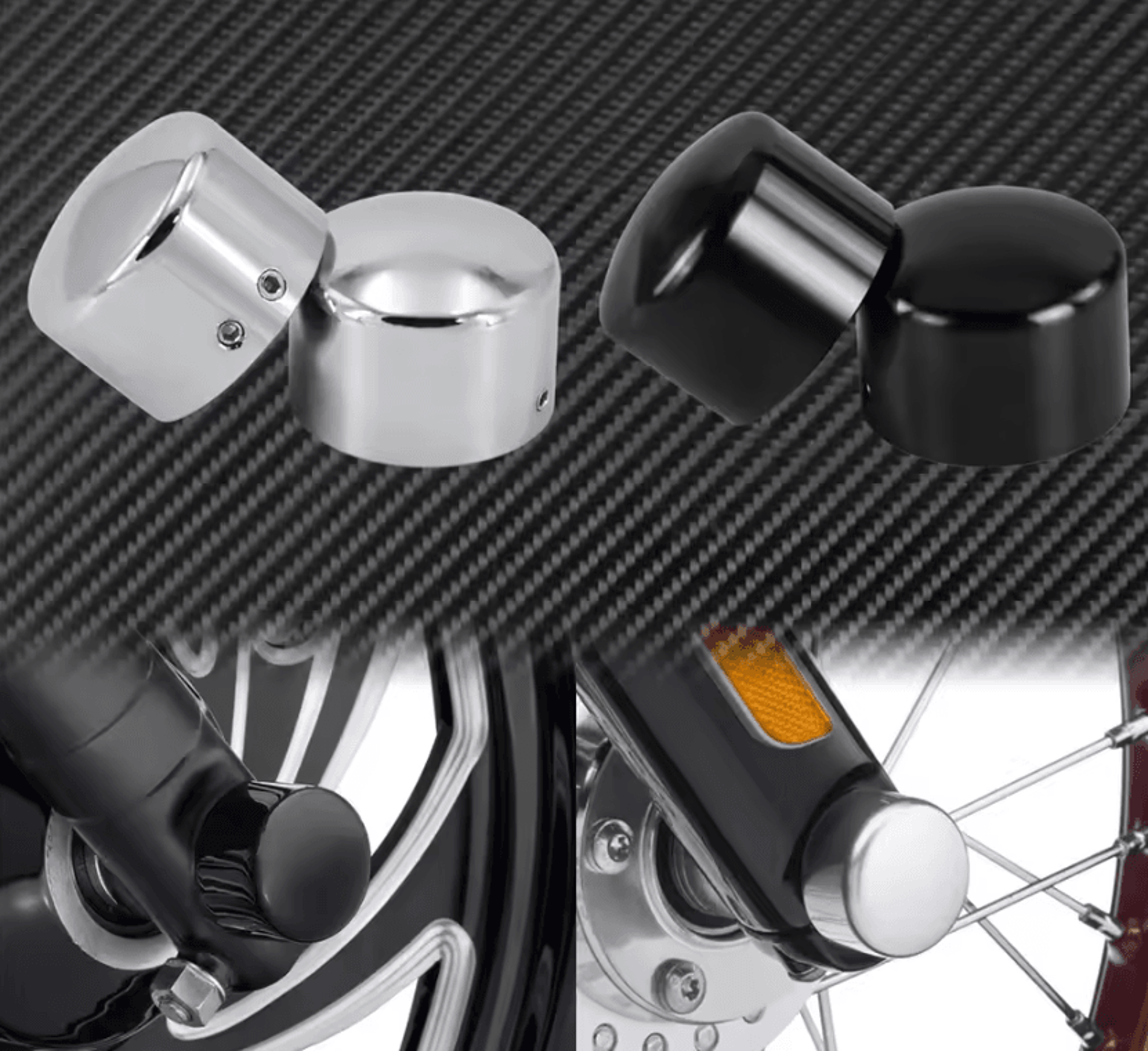 precision cnc front axle caps for harley touring dyna softail sportster
