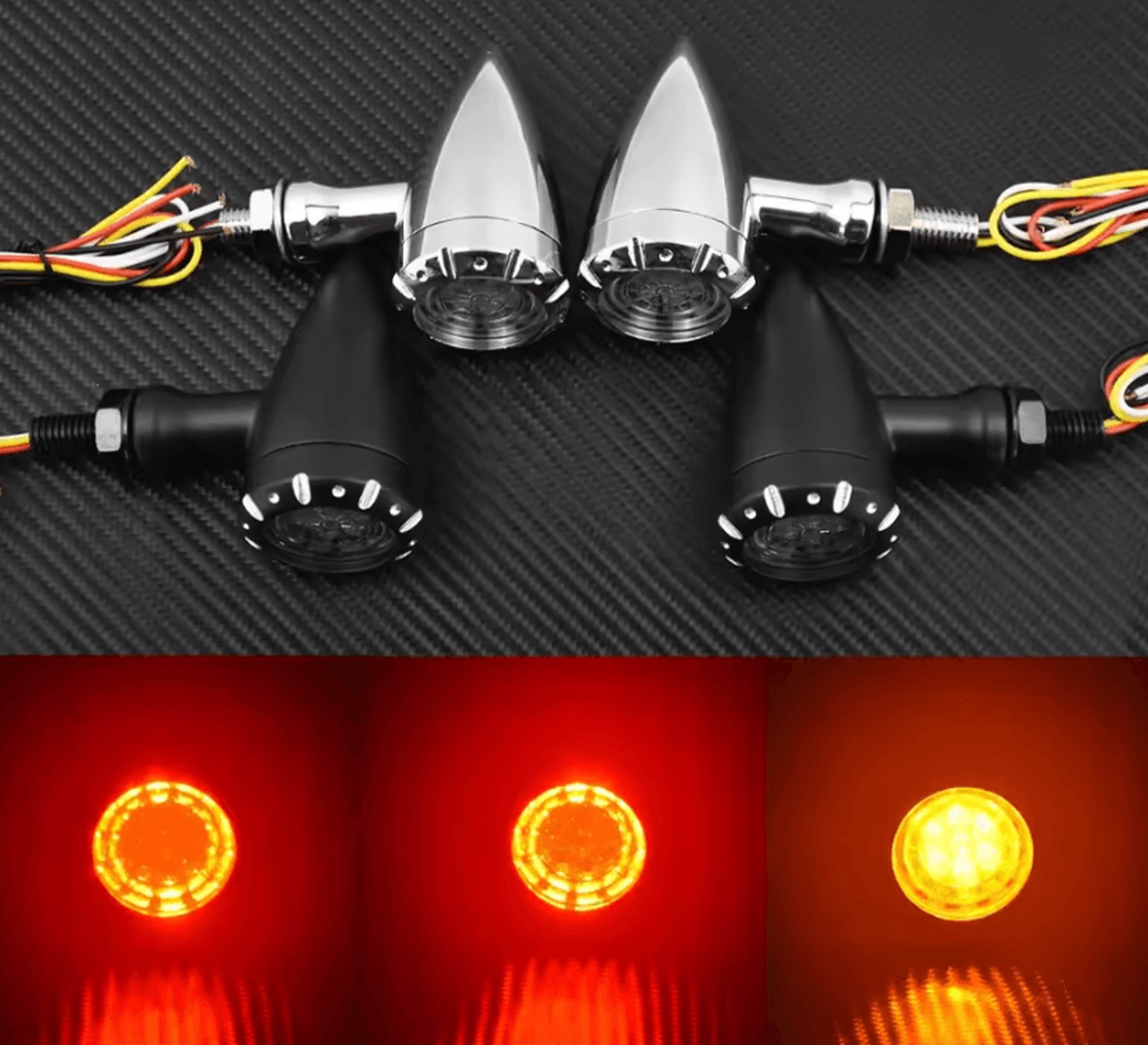 retro amber turn signal lights for cafe racer bobber and cruiser motorcycles