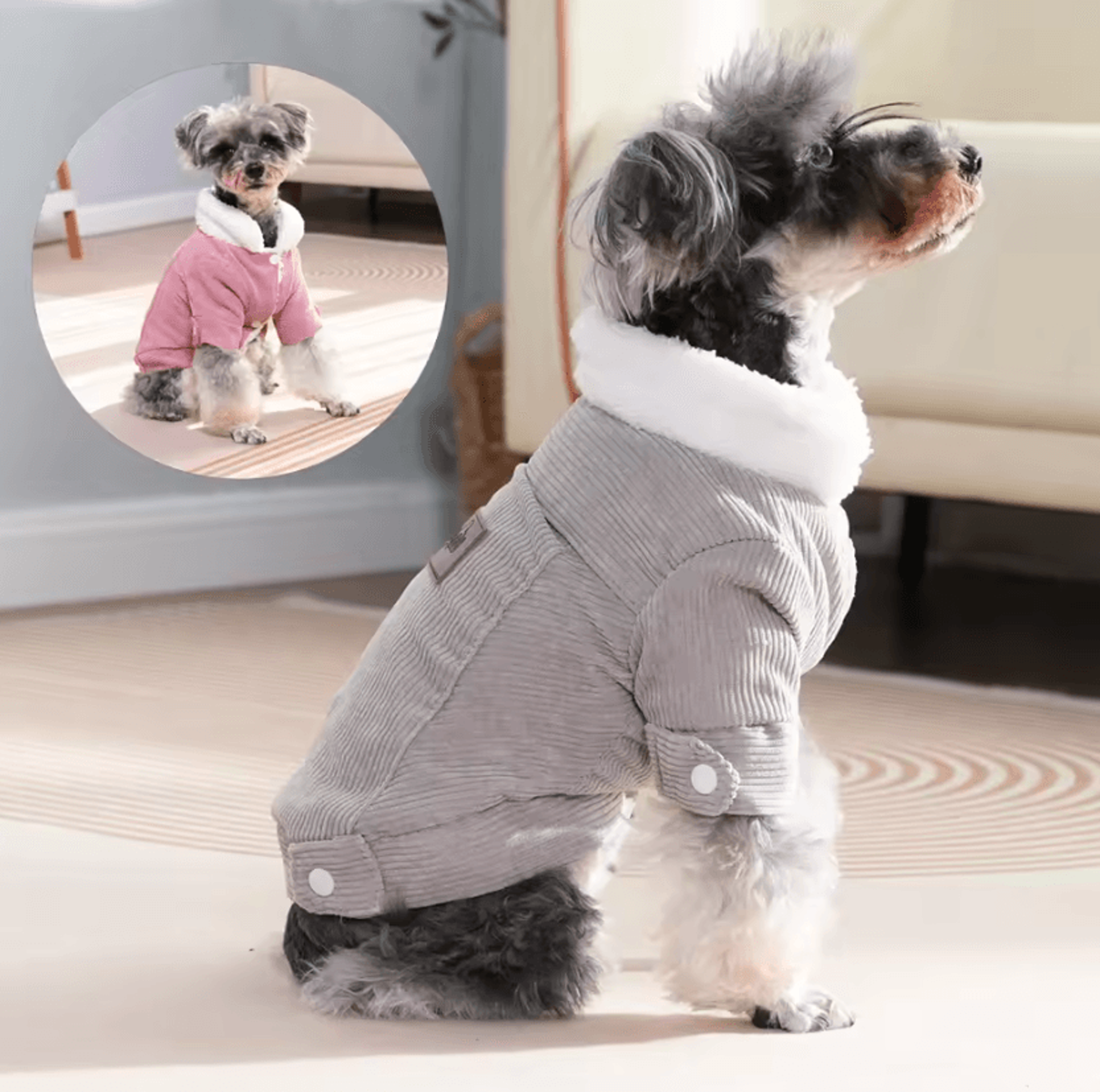 cozy fleece winter jacket for small dogs and cats