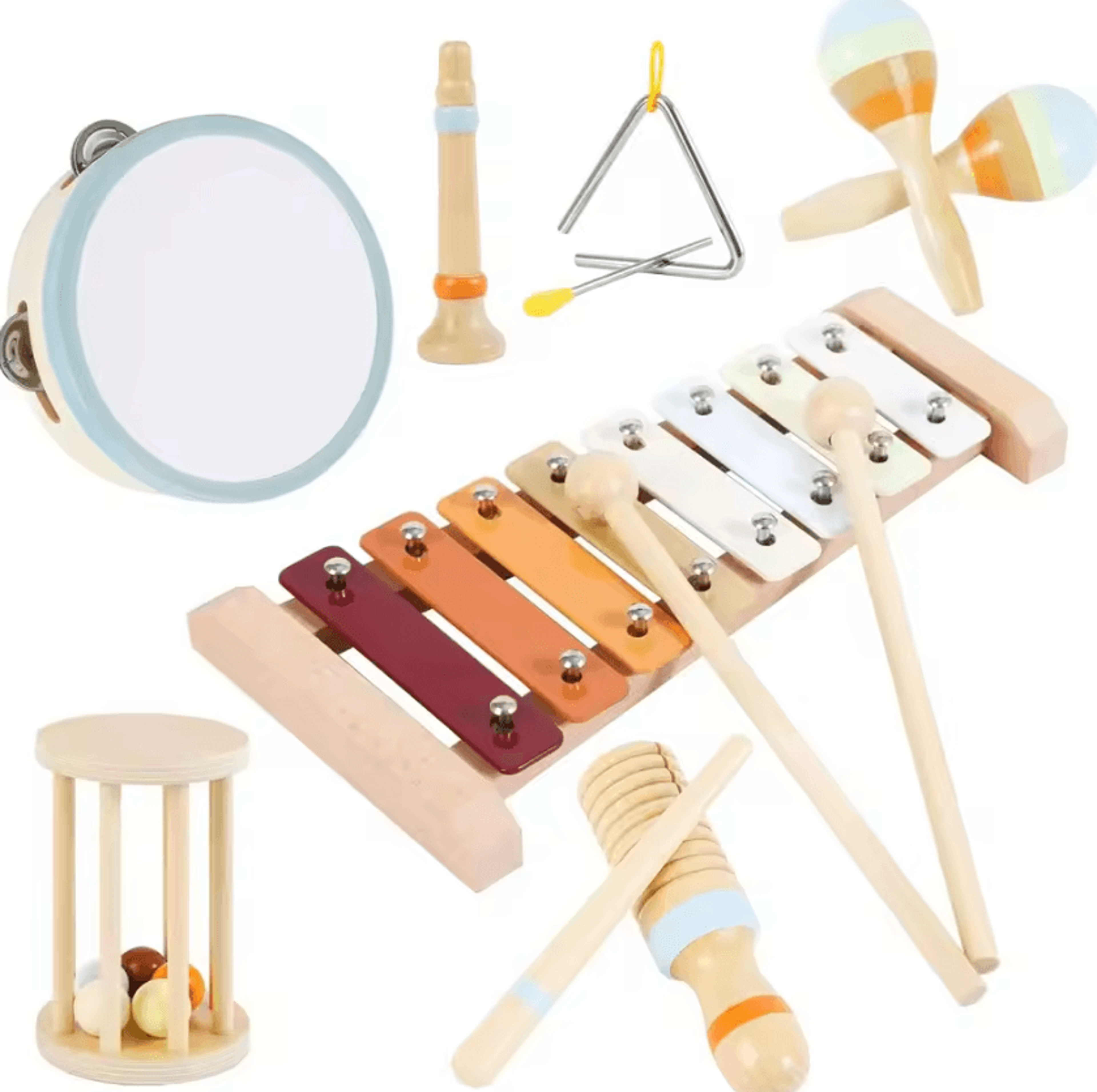 montessori wooden musical instrument set for toddlers