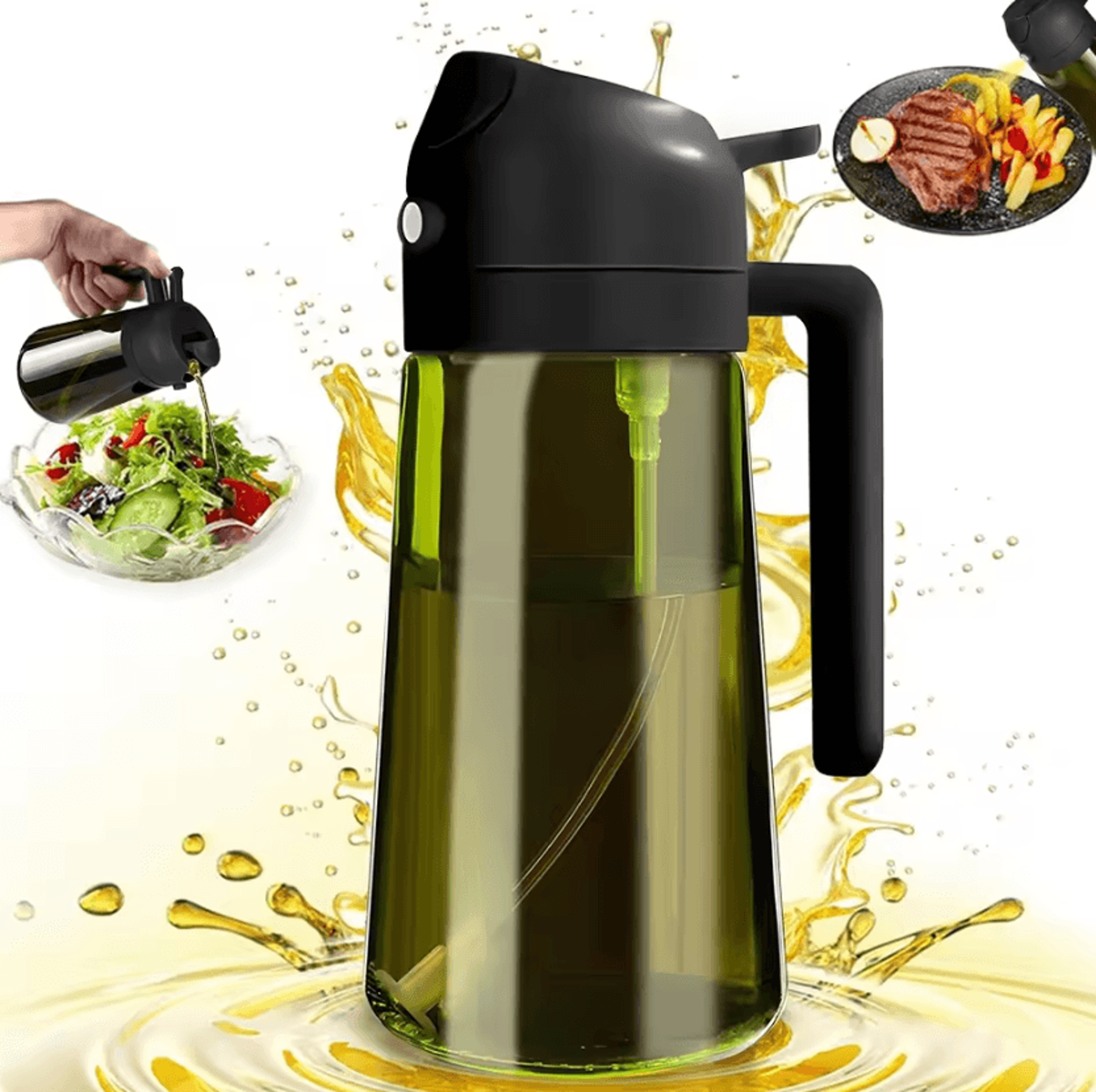 darkguard 470ml 2-in-1 olive oil sprayer and dispenser bottle