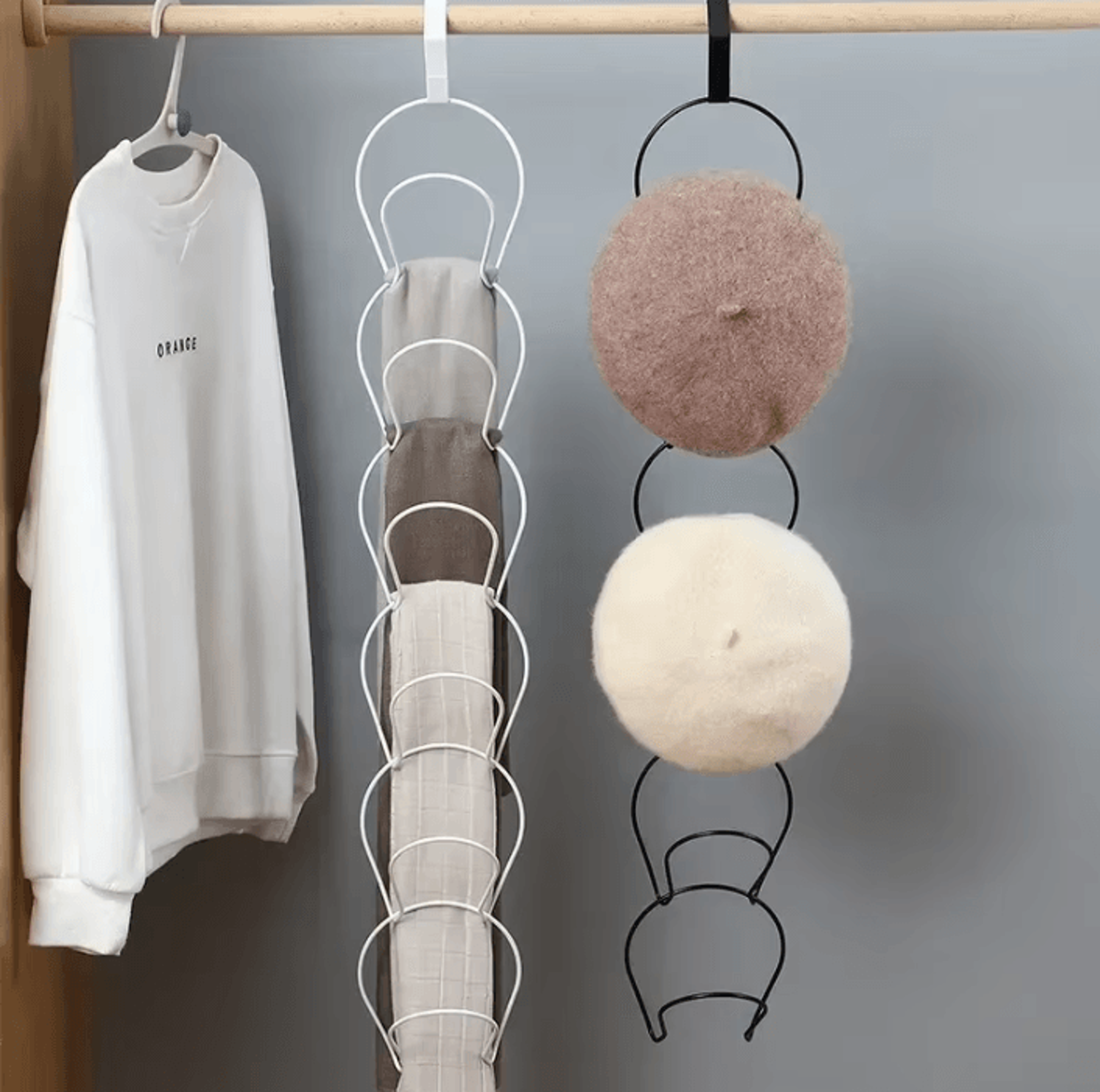 spacemate 5-hook over door hat and cap organizer