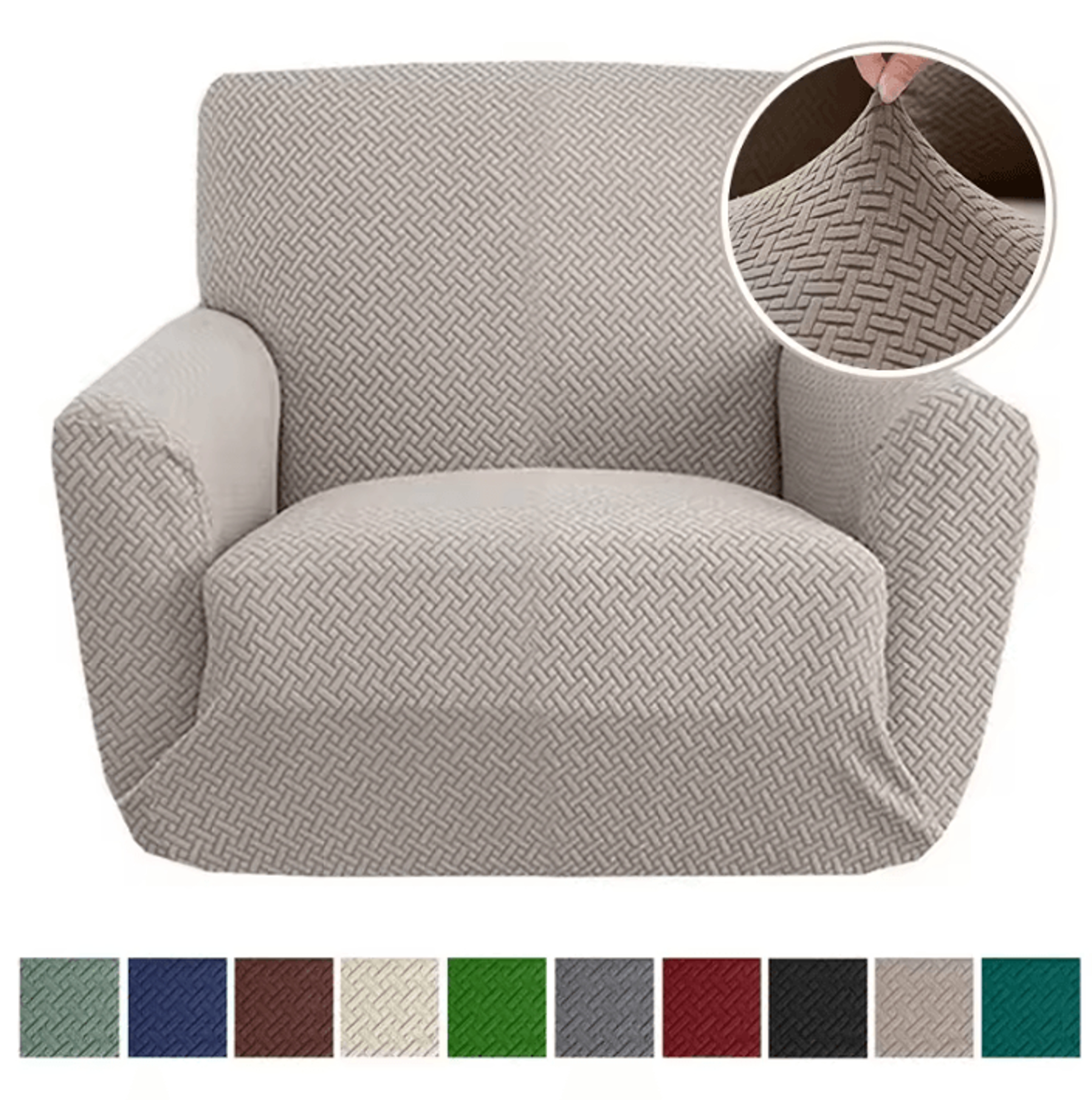 luxefit jacquard stretch armchair cover for 1-seat sofas