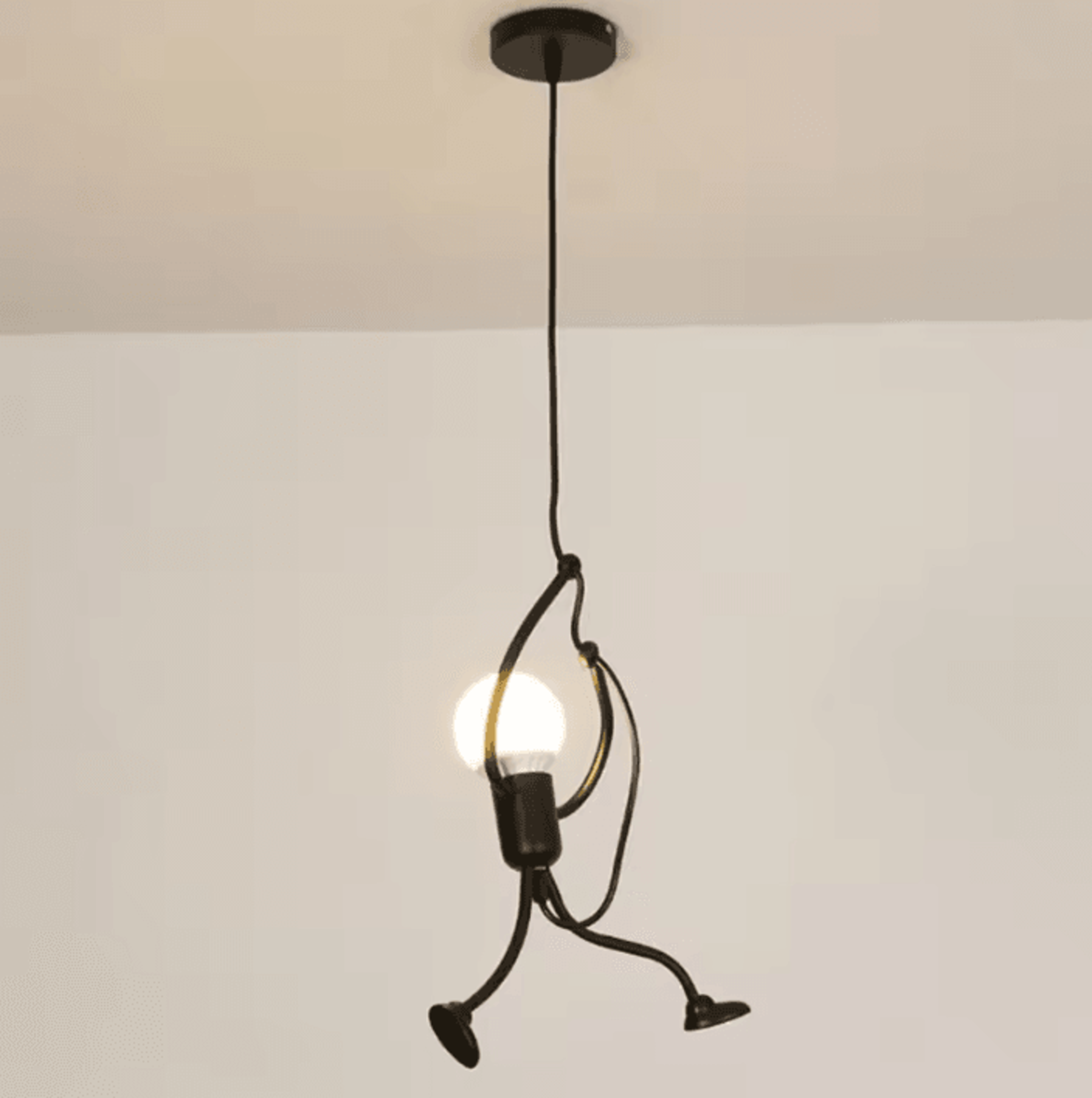 climbglow little man e27 iron pendant ceiling light