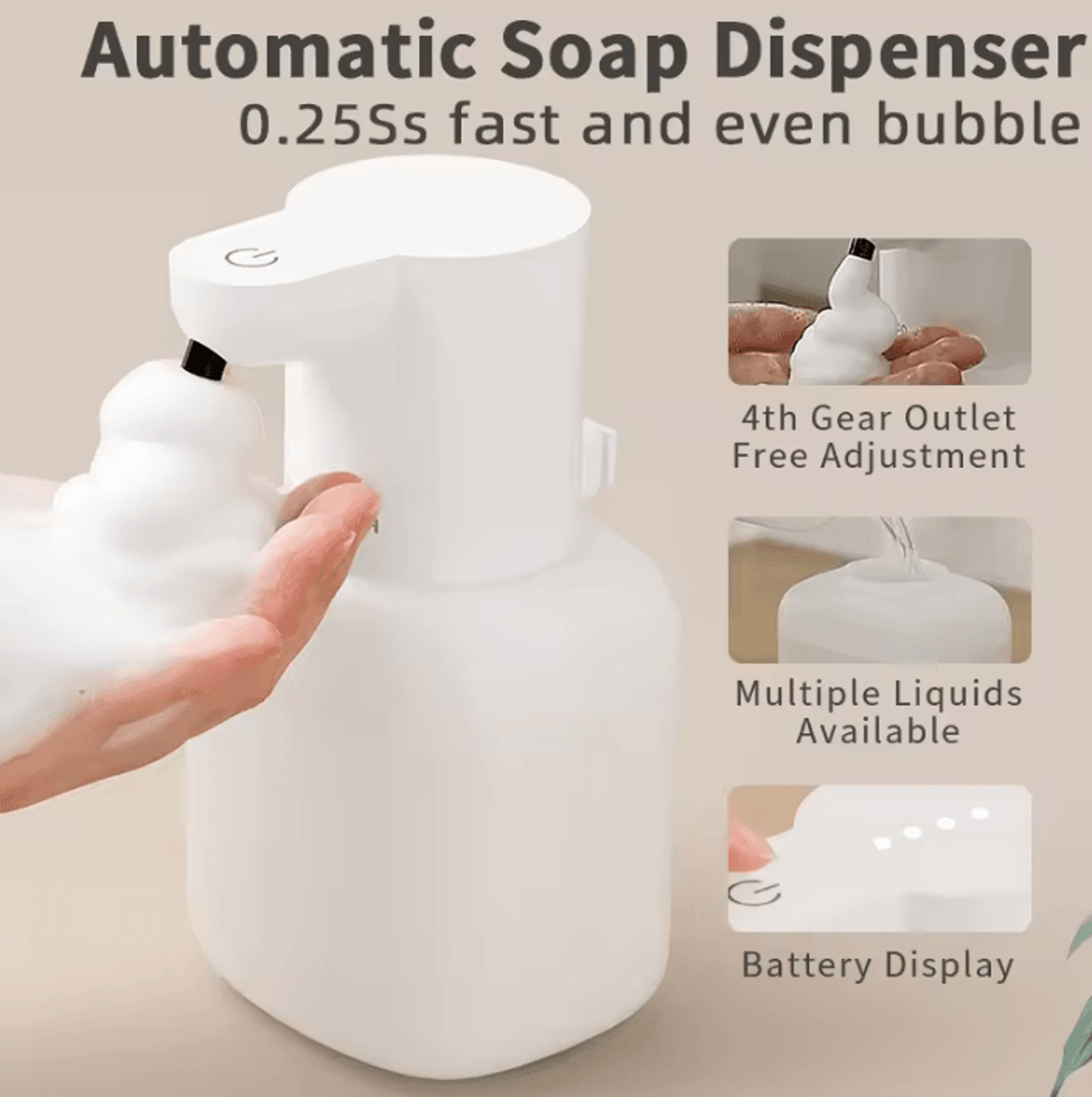 cleanwave 500ml wall mounted automatic foam soap dispenser
