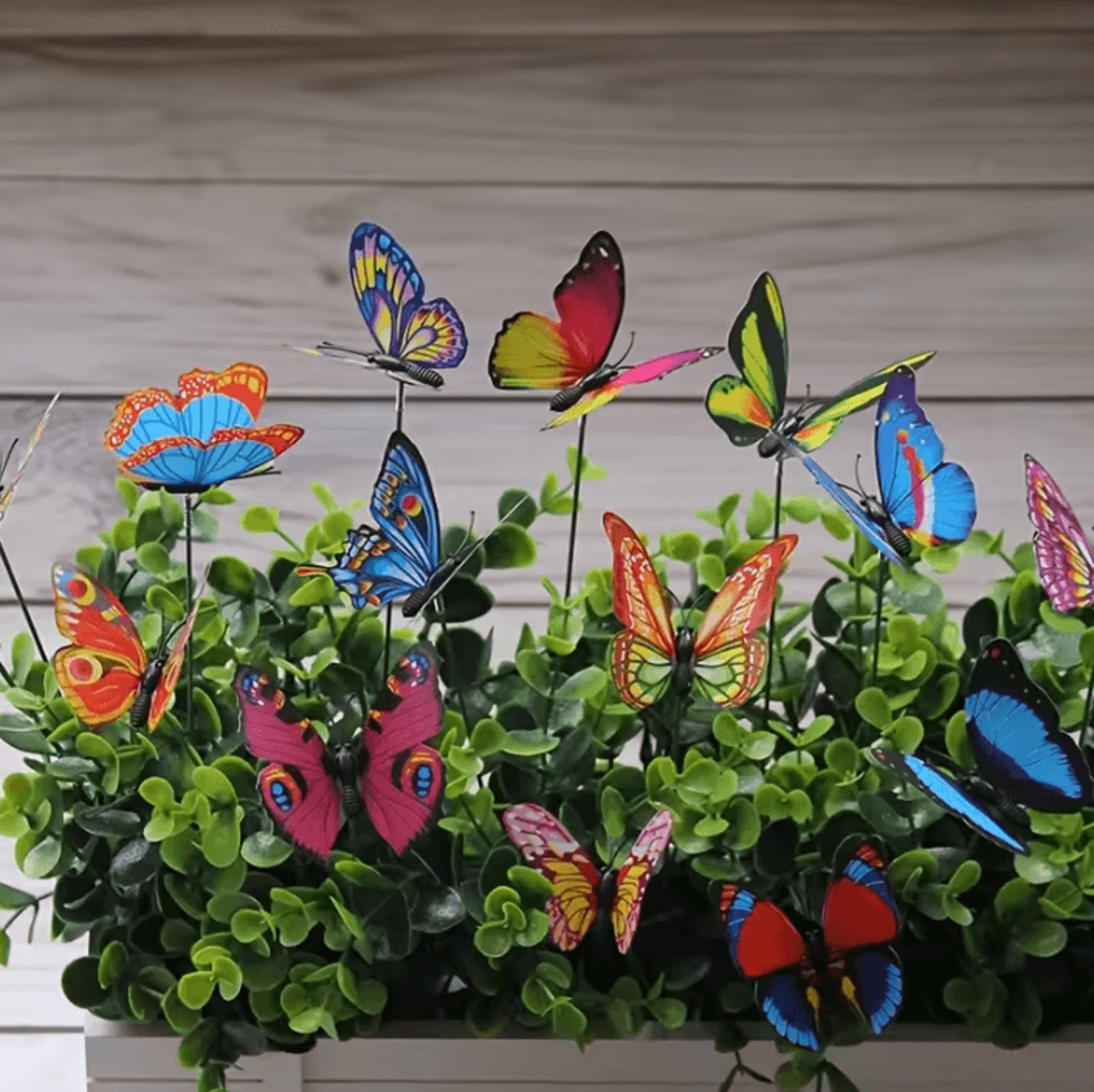 fluttercharm 10-piece colorful 3d butterfly garden stakes