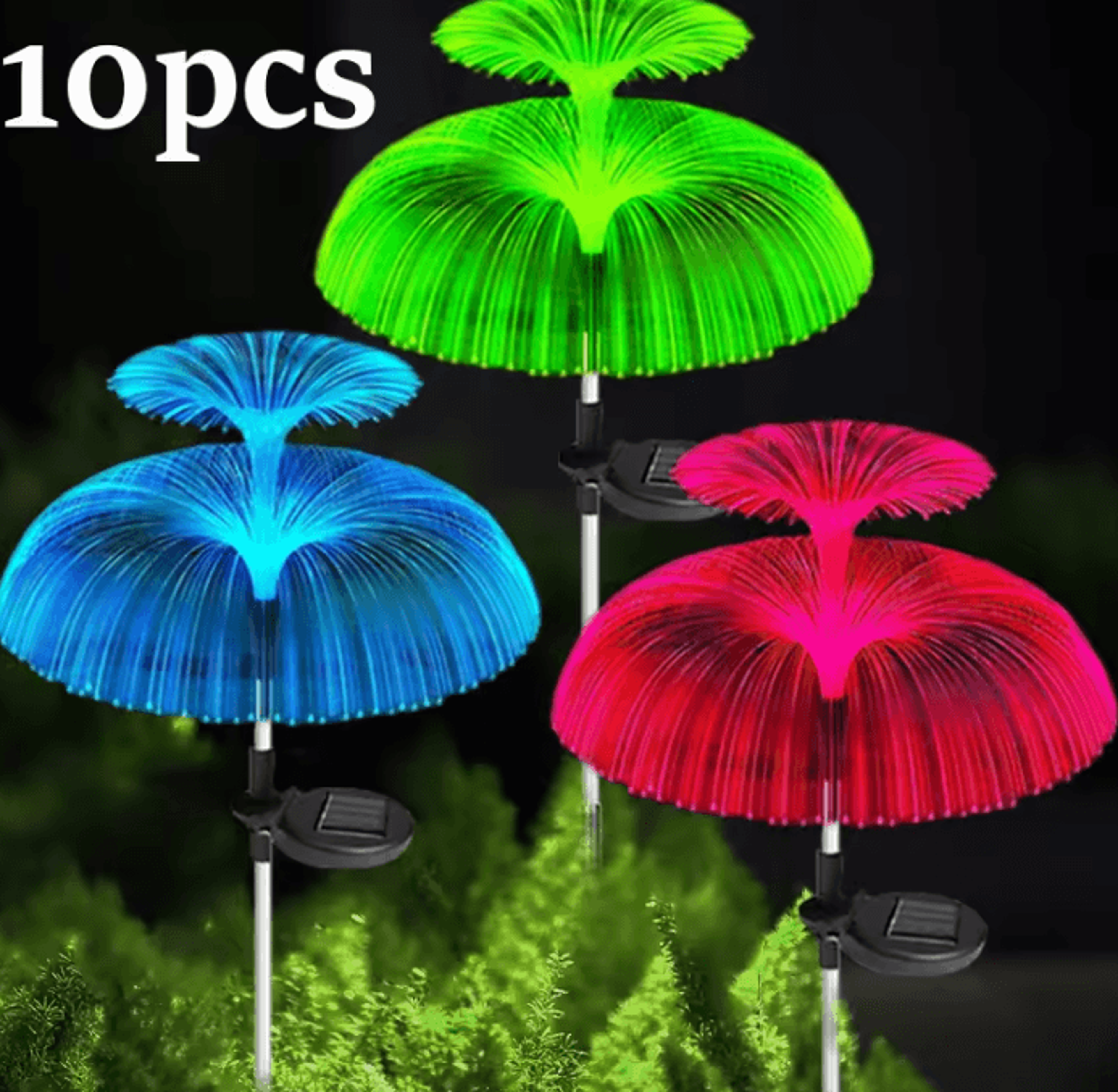 jellyglow 7-color changing solar jellyfish garden lights