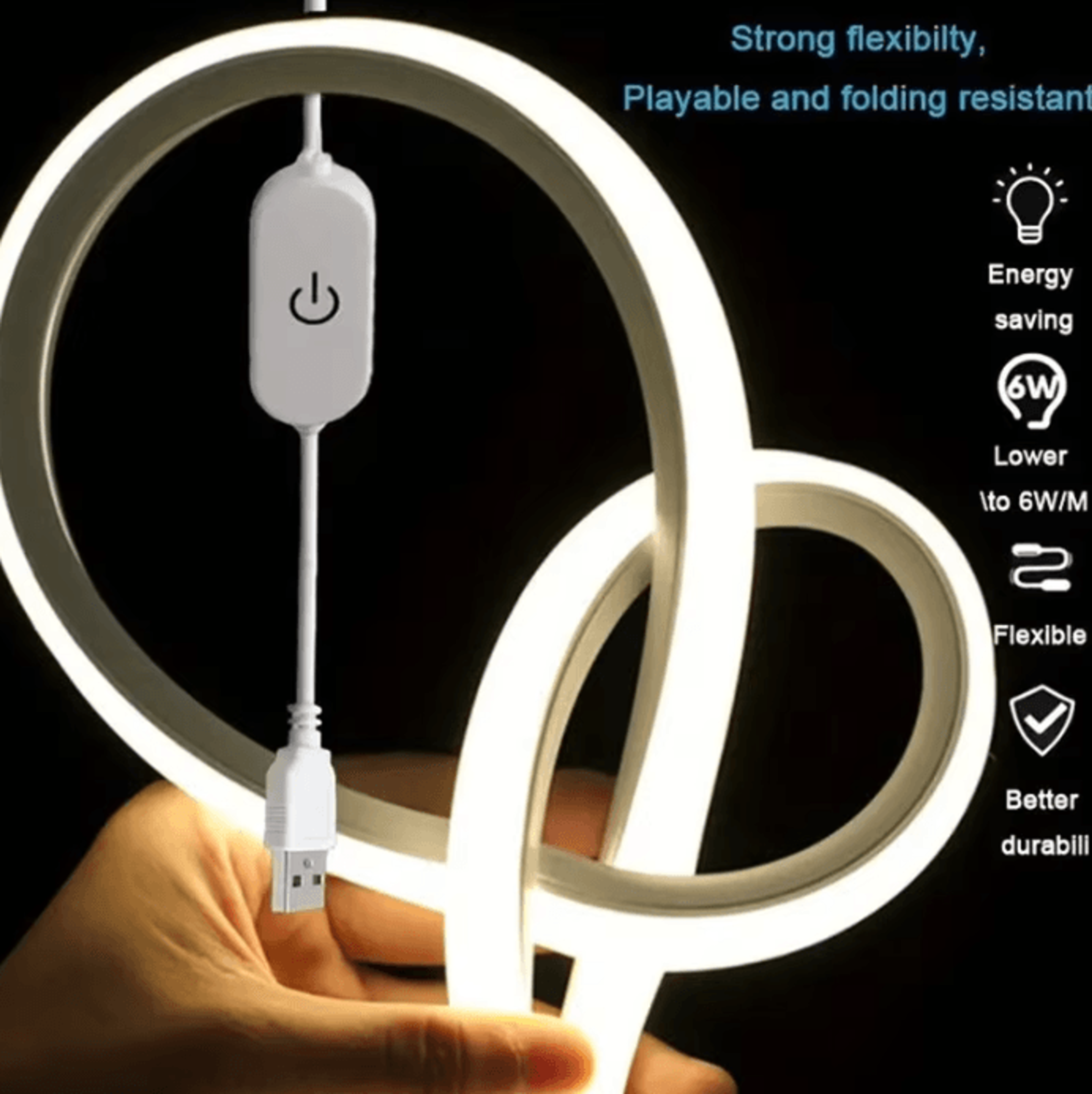 neonflex usb dimmable touch control led strip light