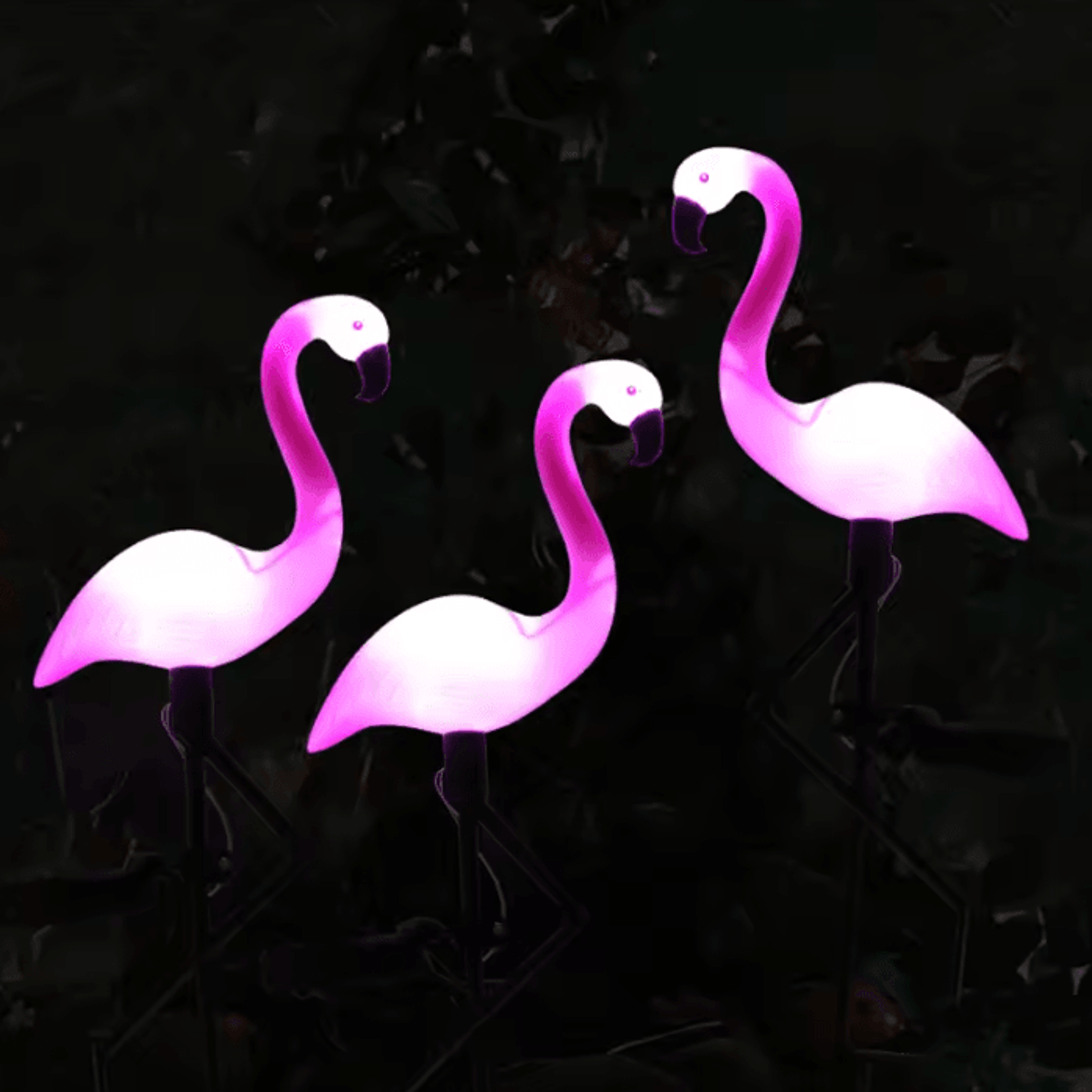 flamingo glow solar garden stake light