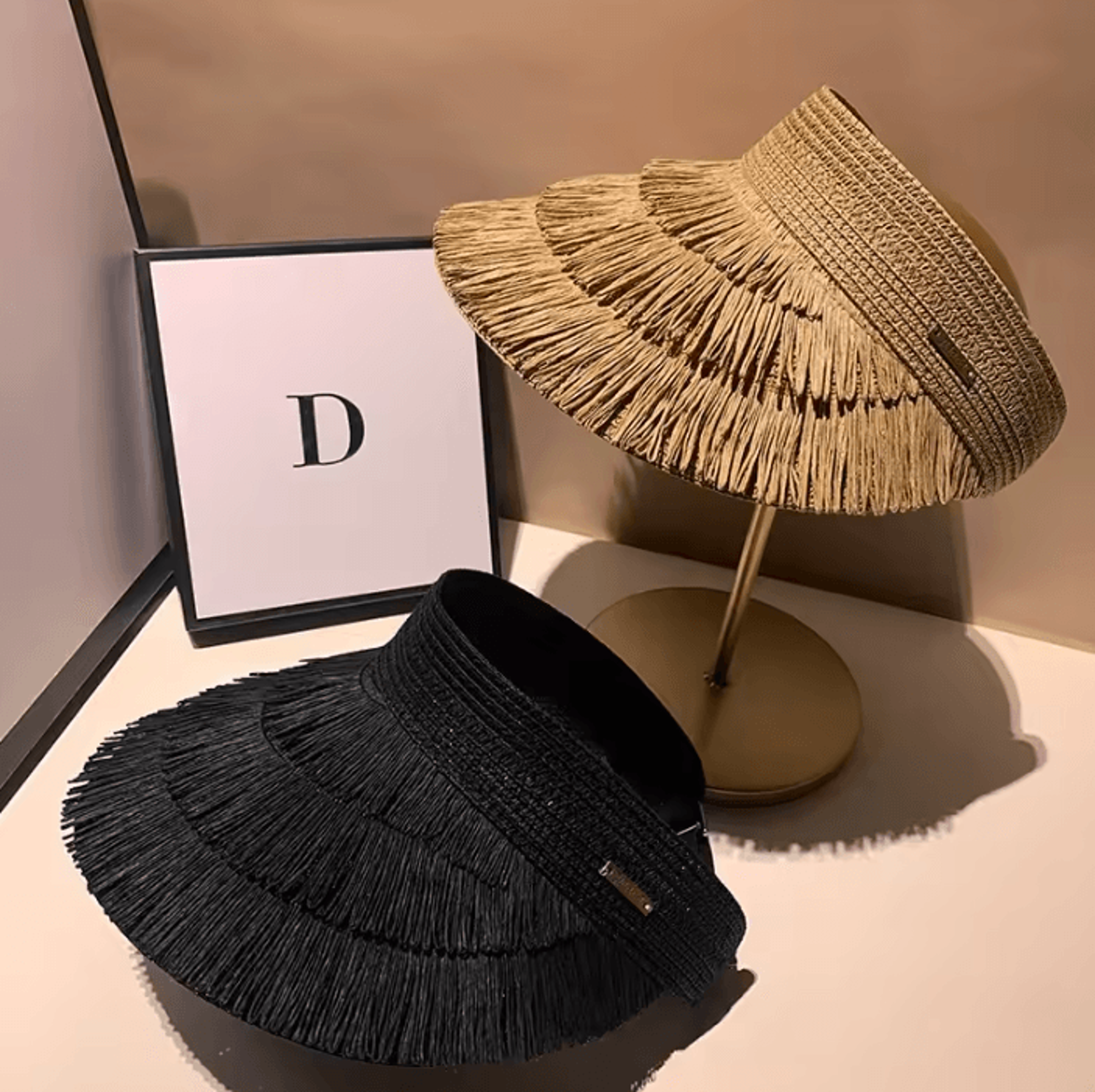 coastal breeze open top straw sun visor hat