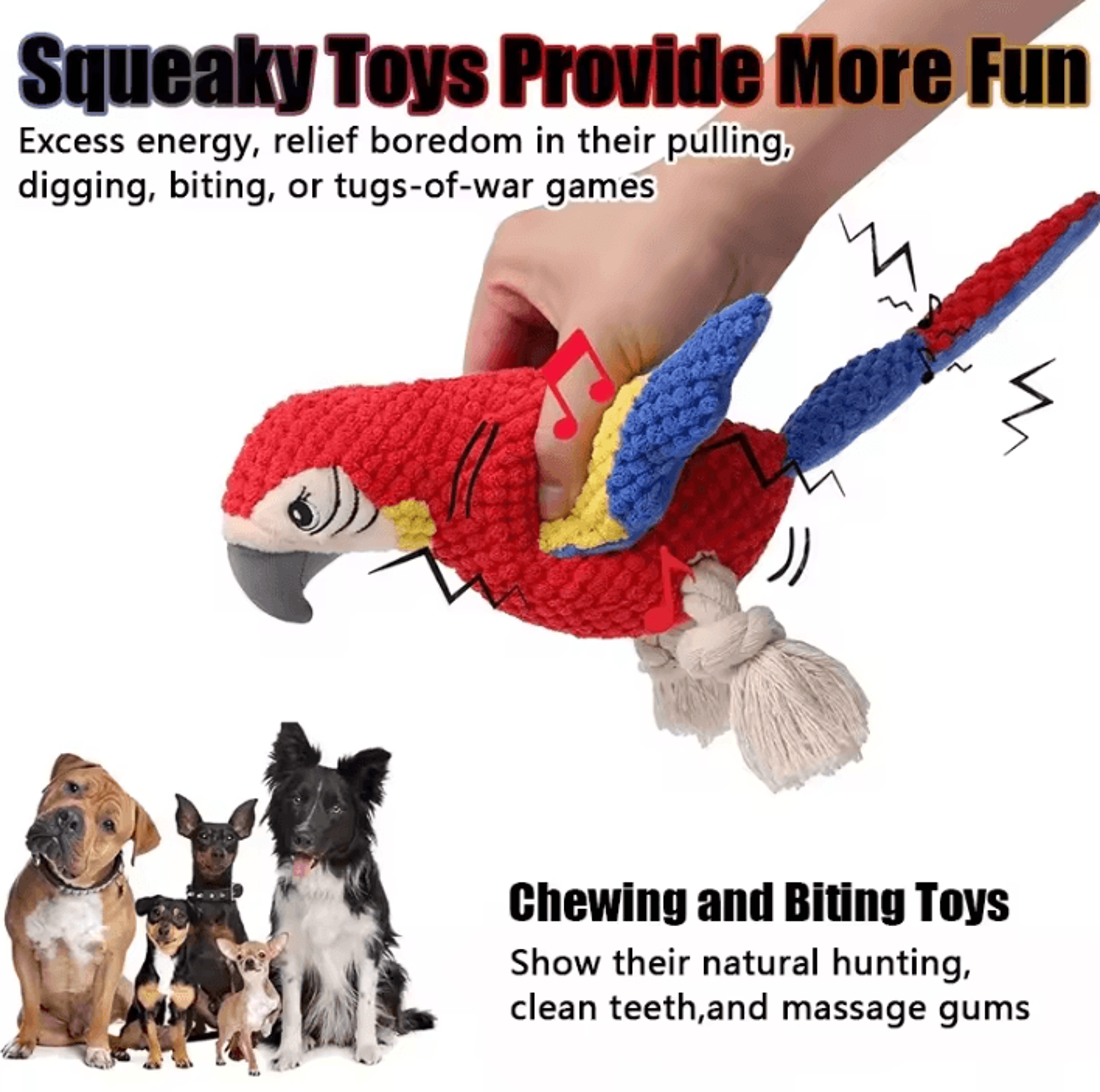 featherfriend realistic parrot squeaky dog toy