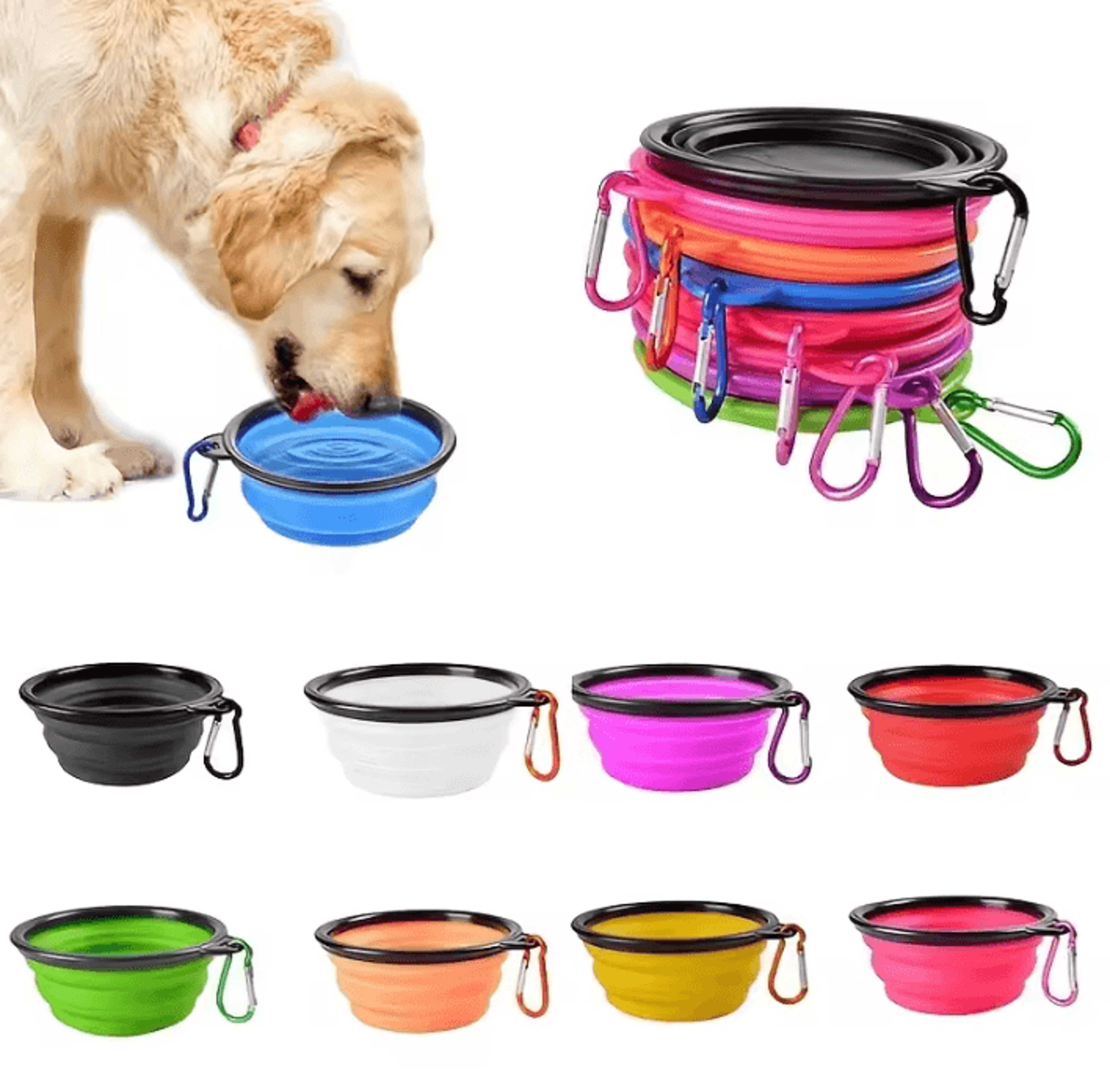 pawfold portable collapsible pet food and water bowl
