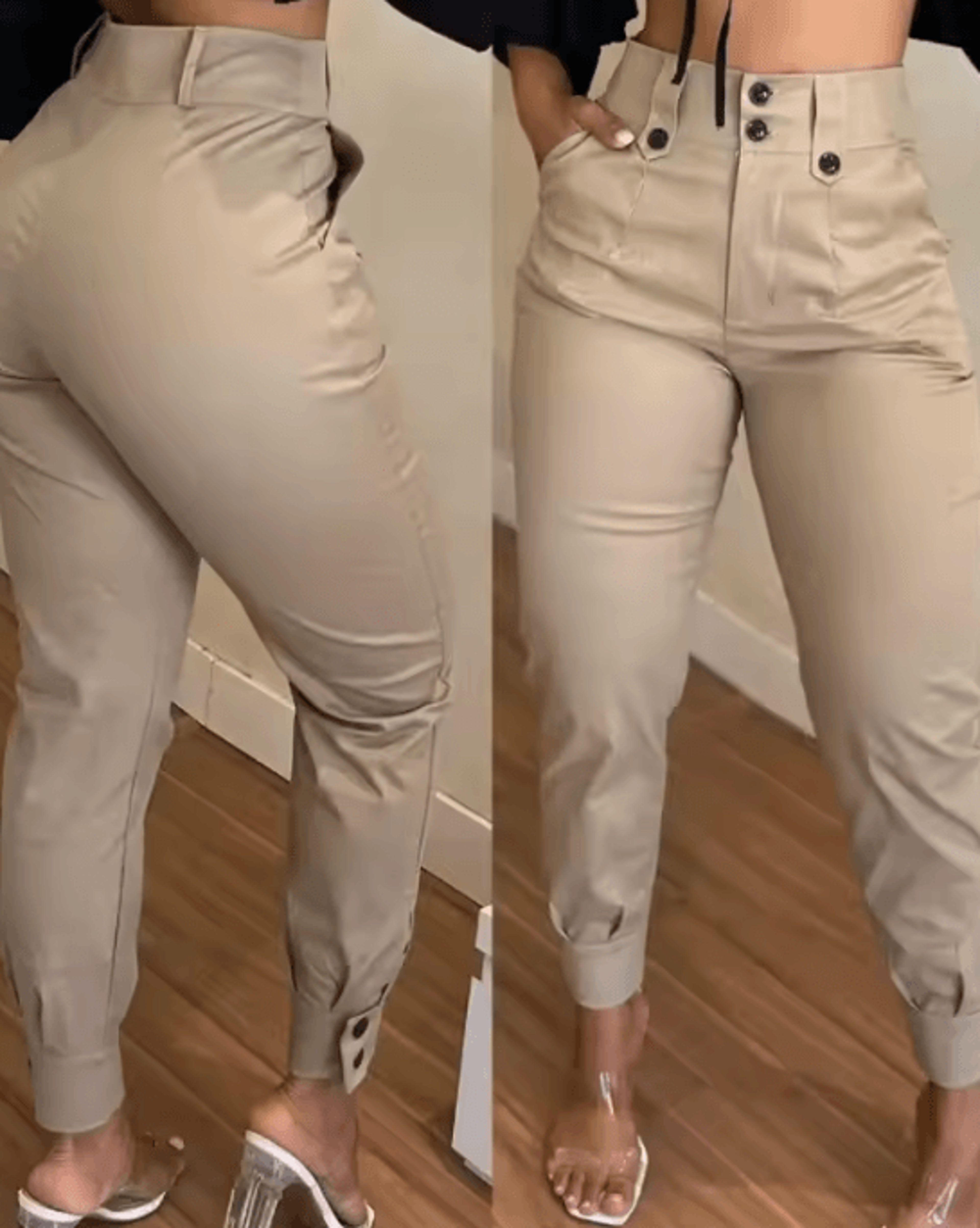 metroedge women's high waist skinny cargo capri pants